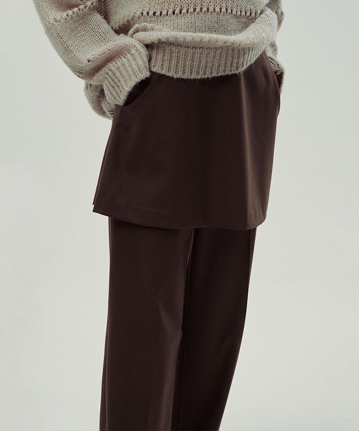 시눈(SINOON) 2 WAY LAYERED PANTS (BROWN)