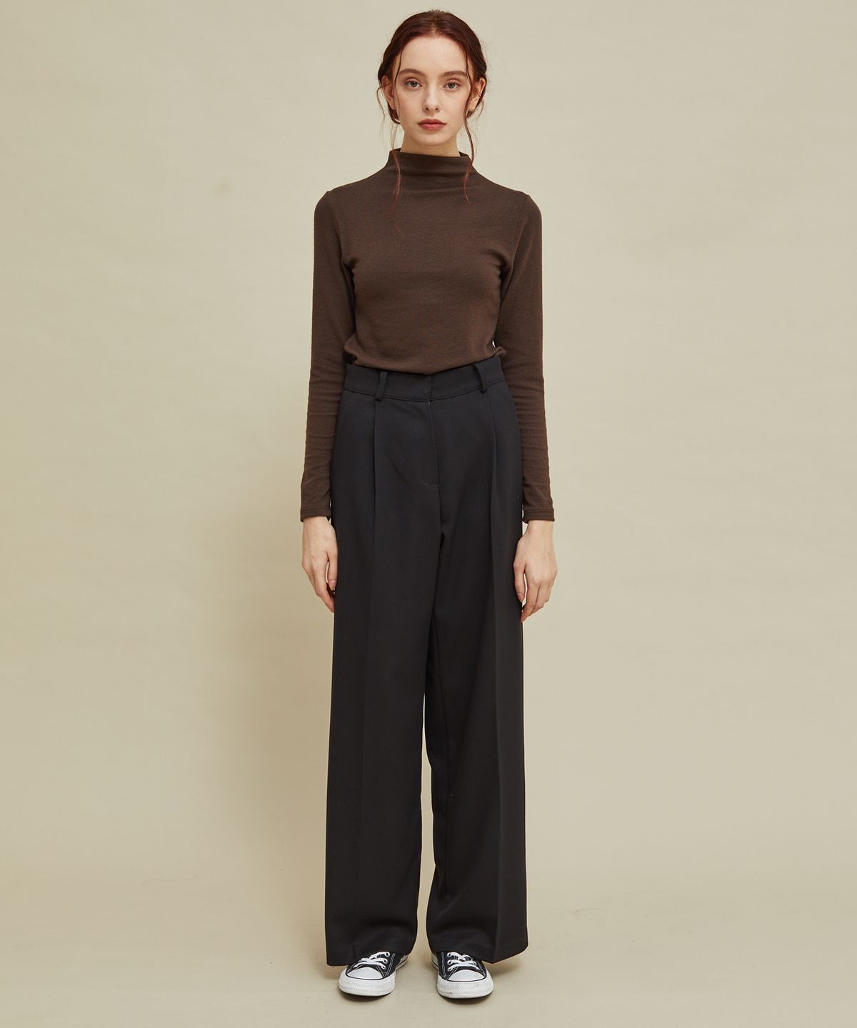 마나비스세븐(MANAVIS7) FW Long Wide Slacks Black