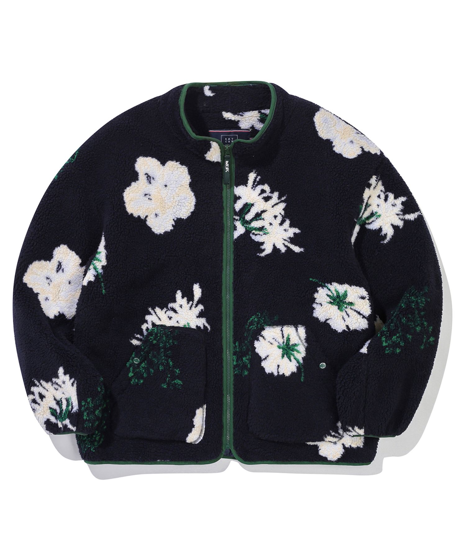 MUSINSA | ROMANTIC CROWN WILD FLOWER FLEECE JACKET_NAVY