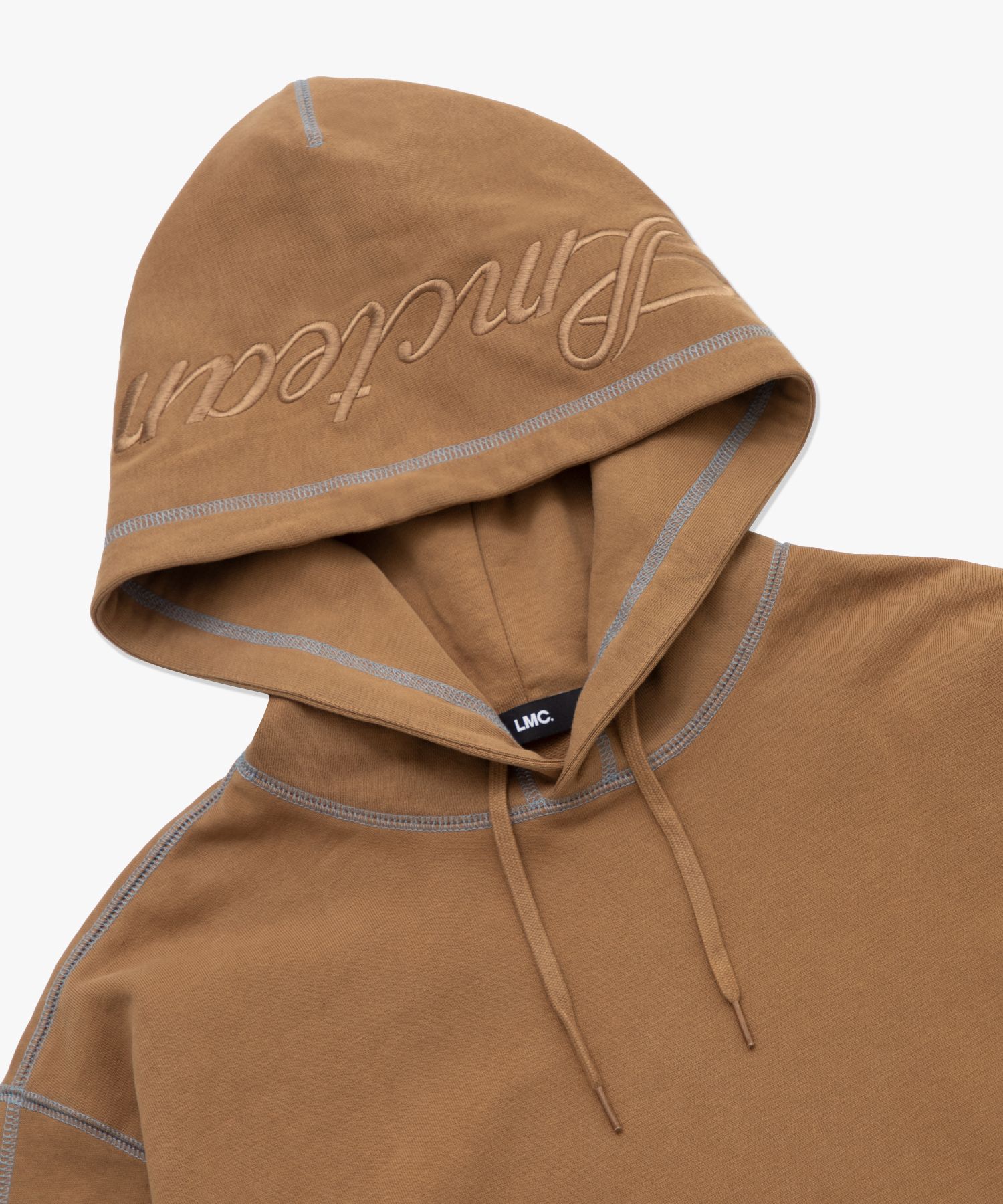 MUSINSA | LMC LMC CONTRAST STITCH HOODIE camel