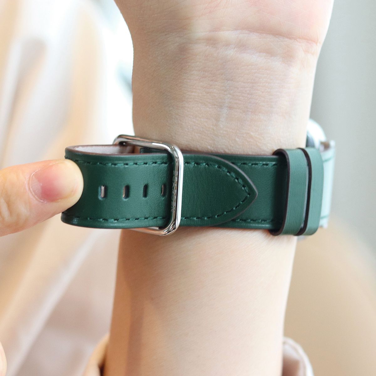 에가든(EGARDEN) 애플워치 가죽스트랩 스퀘어 버클 딥그린