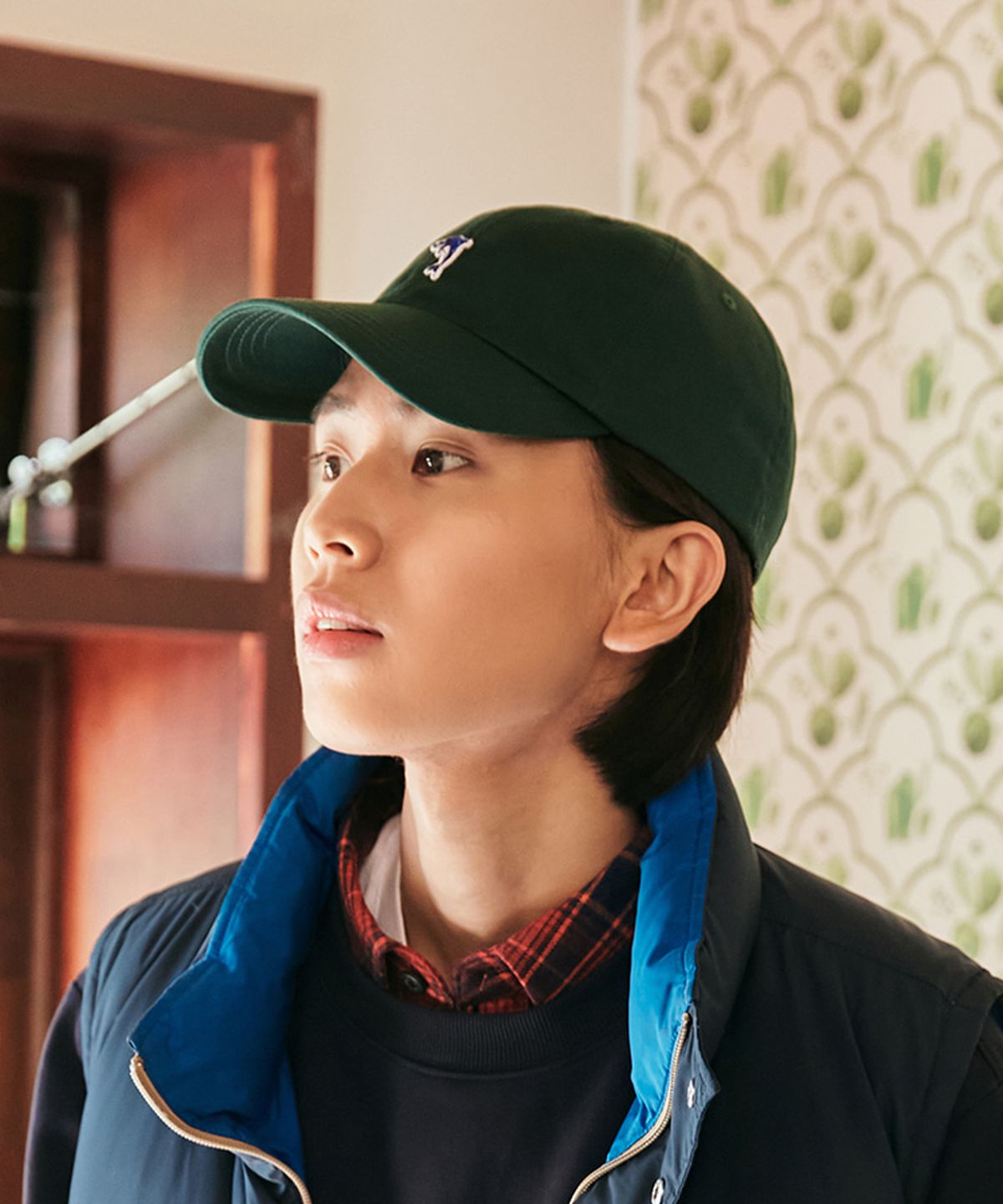 돌핀웨이브어패럴(DOLPHIN WAVE APPAREL) 돌핀 미니자수볼캡  딥그린