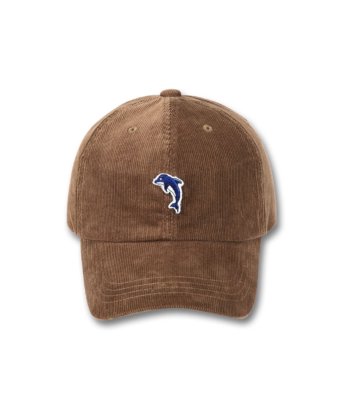 돌핀웨이브어패럴(DOLPHIN WAVE APPAREL) 돌고래 자수와펜 코듀로이 볼캡 카멜