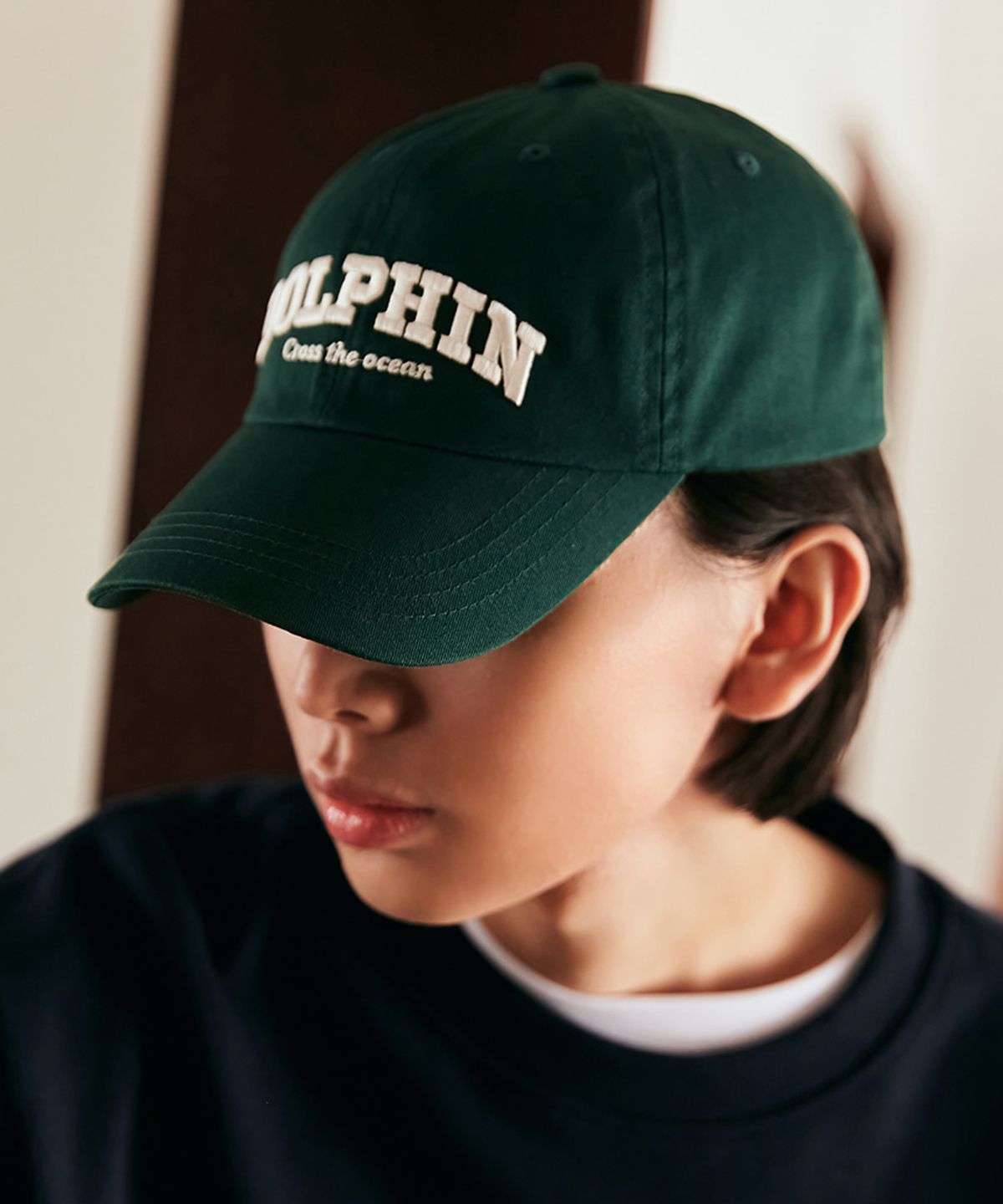 돌핀웨이브어패럴(DOLPHIN WAVE APPAREL) 돌핀 어센틱 로고 볼캡 딥그린