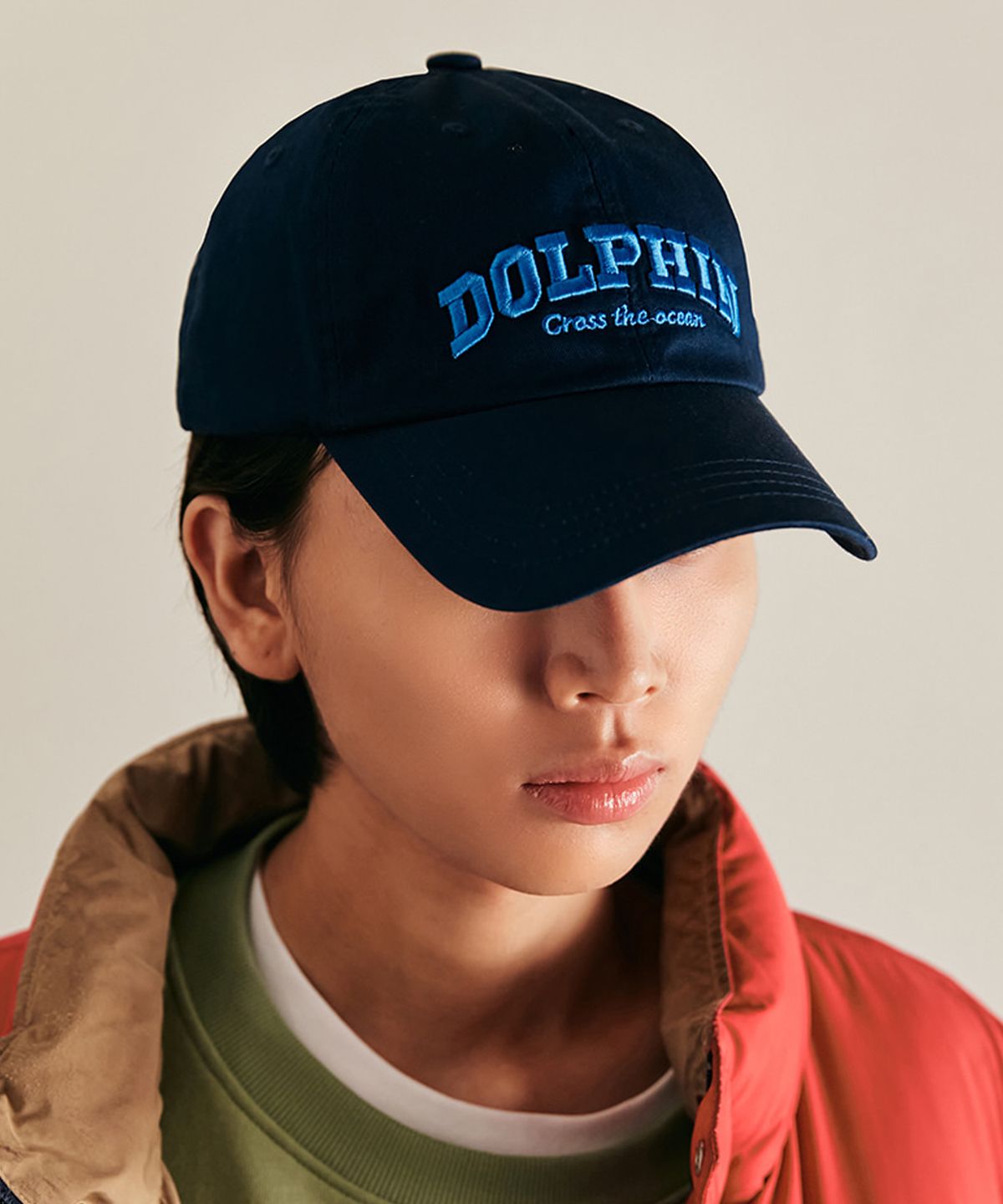 돌핀웨이브어패럴(DOLPHIN WAVE APPAREL) 돌핀 어센틱 로고 볼캡 네이비