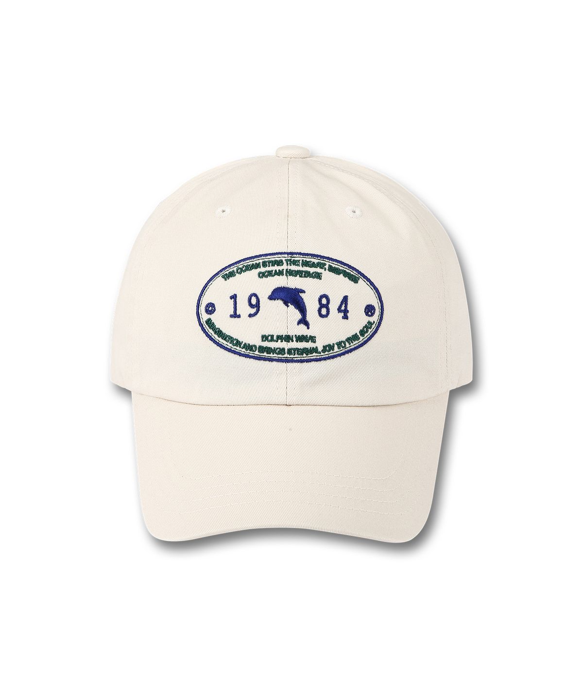 돌핀웨이브어패럴(DOLPHIN WAVE APPAREL) 오벌 돌고래 볼캡 아이보리