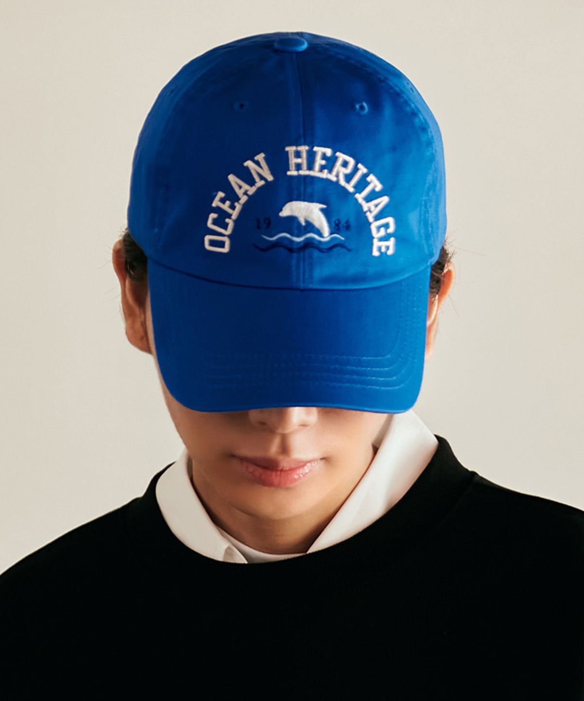 돌핀웨이브어패럴(DOLPHIN WAVE APPAREL) 오션 헤리티지 돌고래 볼캡 블루