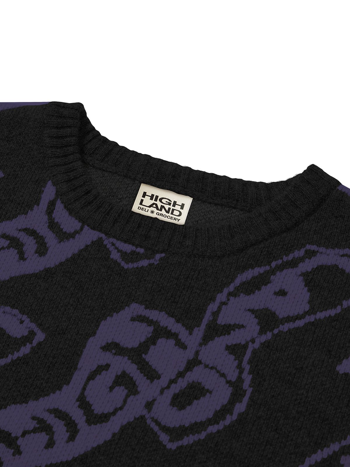 하이랜드 델리 앤 그로서리(HIGHLAND DELI AND GROCERY) Jacquard Knit Pullover Black