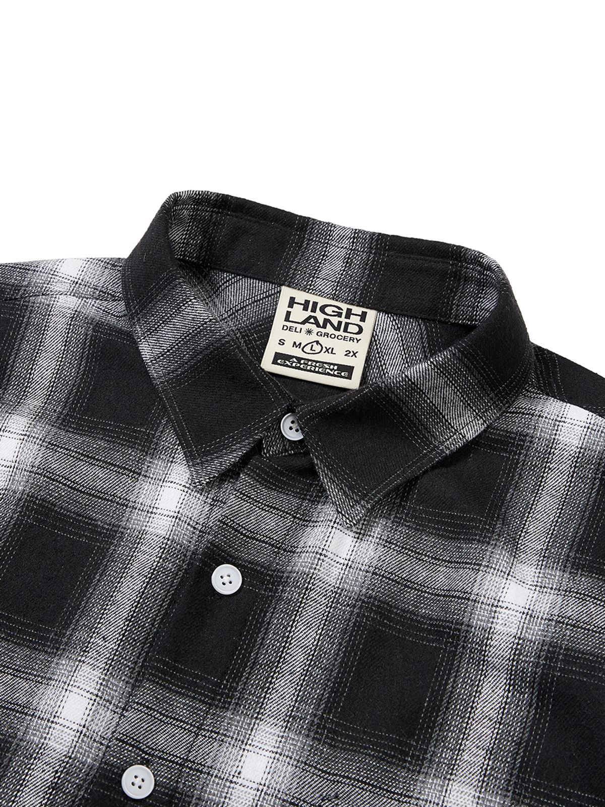 하이랜드 델리 앤 그로서리(HIGHLAND DELI AND GROCERY) Graphic Checkered Shirt Black