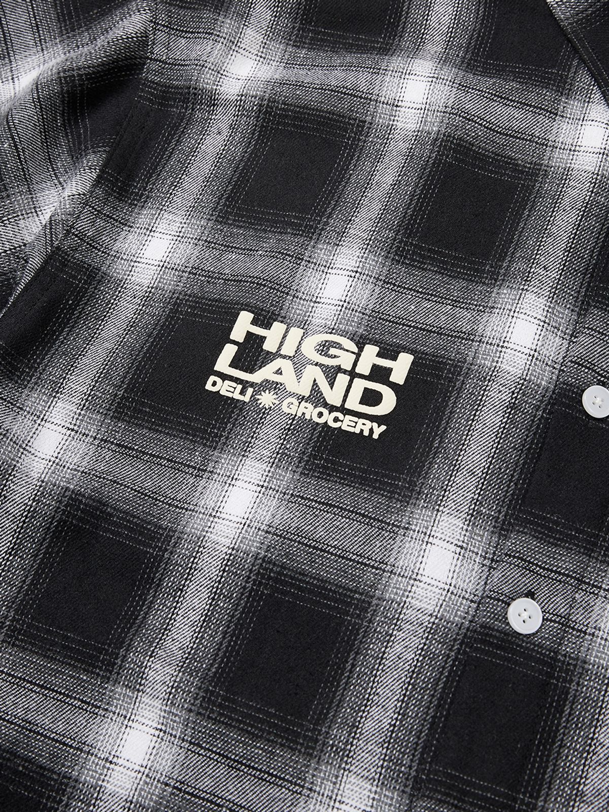 하이랜드 델리 앤 그로서리(HIGHLAND DELI AND GROCERY) Graphic Checkered Shirt Black