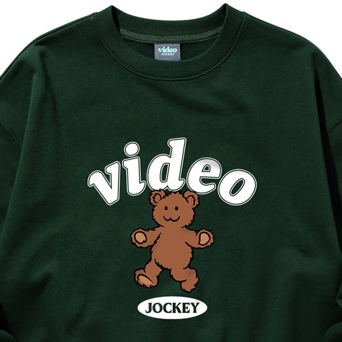 비디오자키(VIDEO JOCKEY) 도리도리 곰도리 스웨트셔츠 [그린]