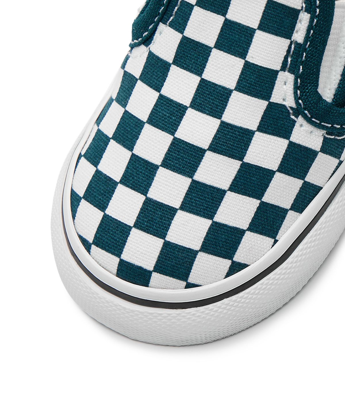 반스 키즈(VANS KIDS) 슬립온 V 토들러 - (체커보드) 딥틸