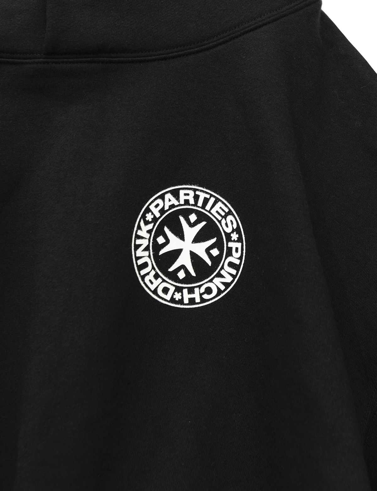 펀치드렁크파티즈(PUNCH DRUNK PARTIES) Circle Logo Oversized Hoodie (BLACK)
