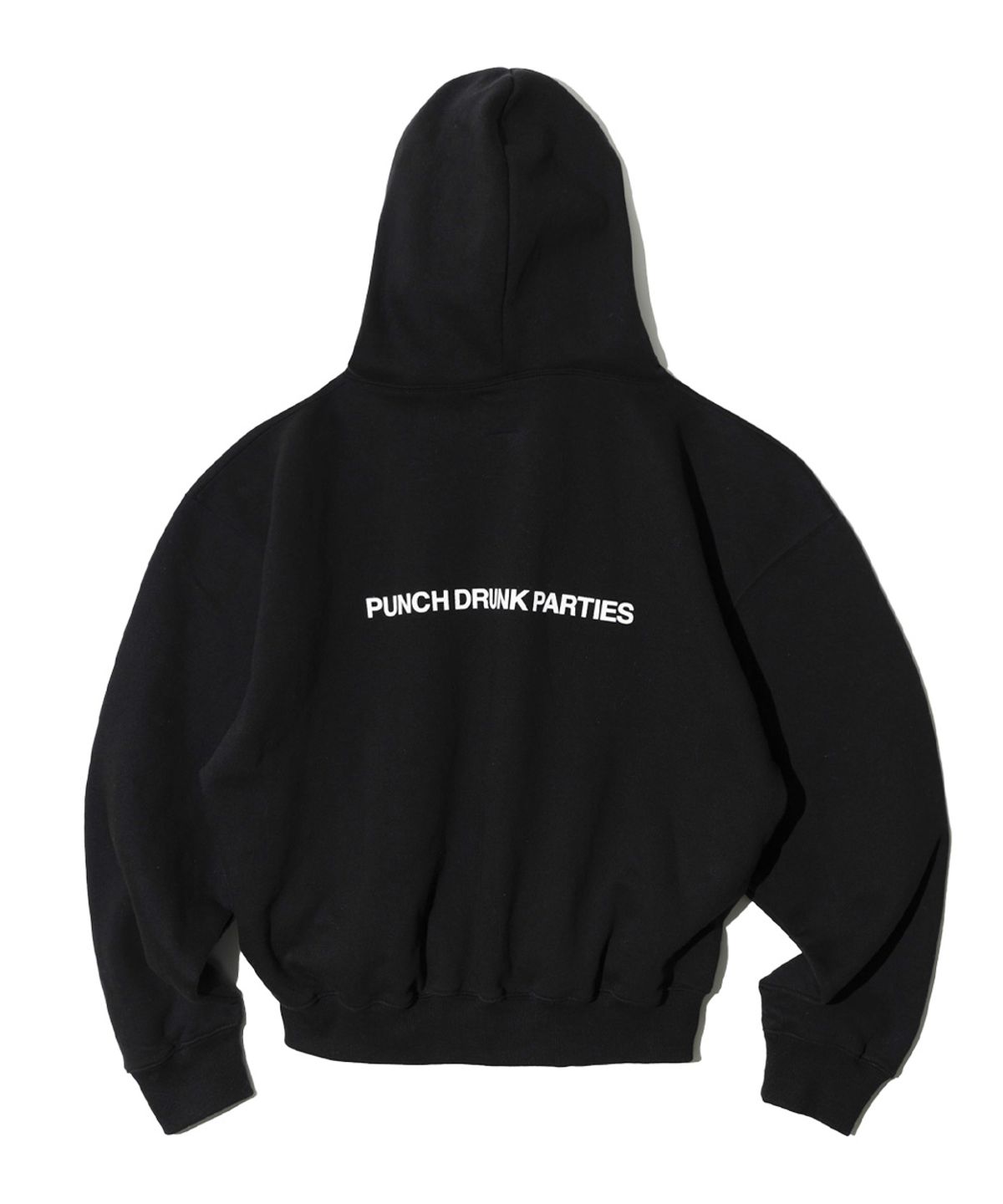 펀치드렁크파티즈(PUNCH DRUNK PARTIES) Circle Logo Oversized Hoodie (BLACK)