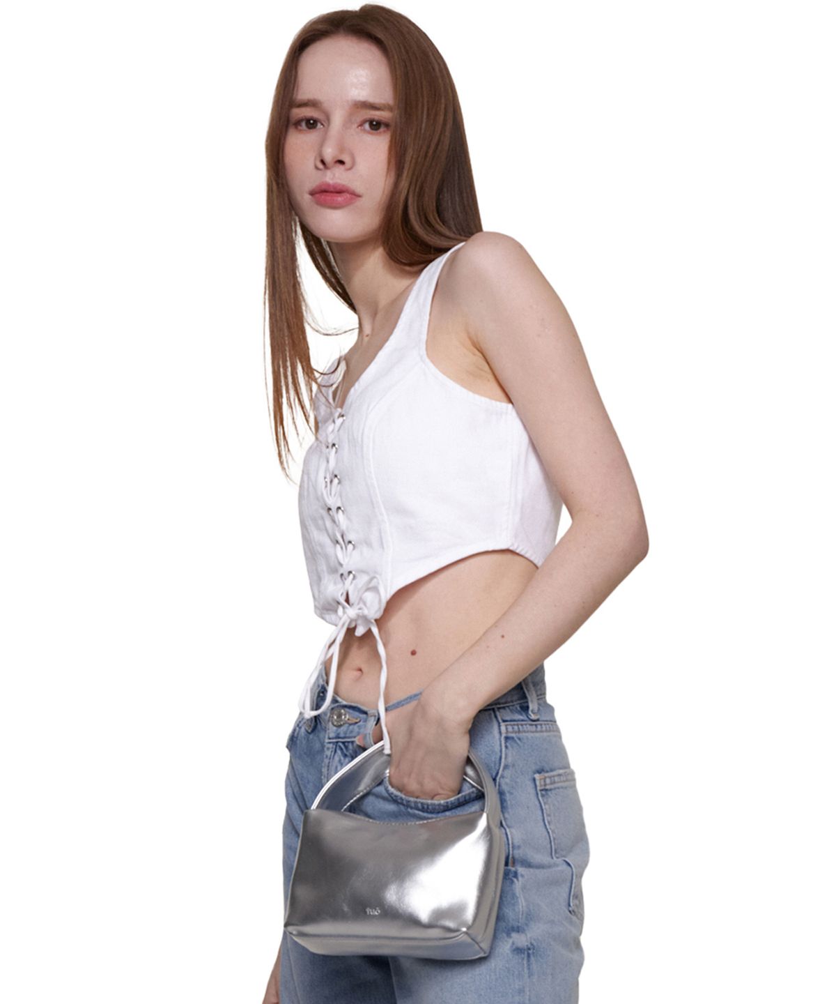 투오(TUO) PUDDING BAG_GLOSSY SILVER