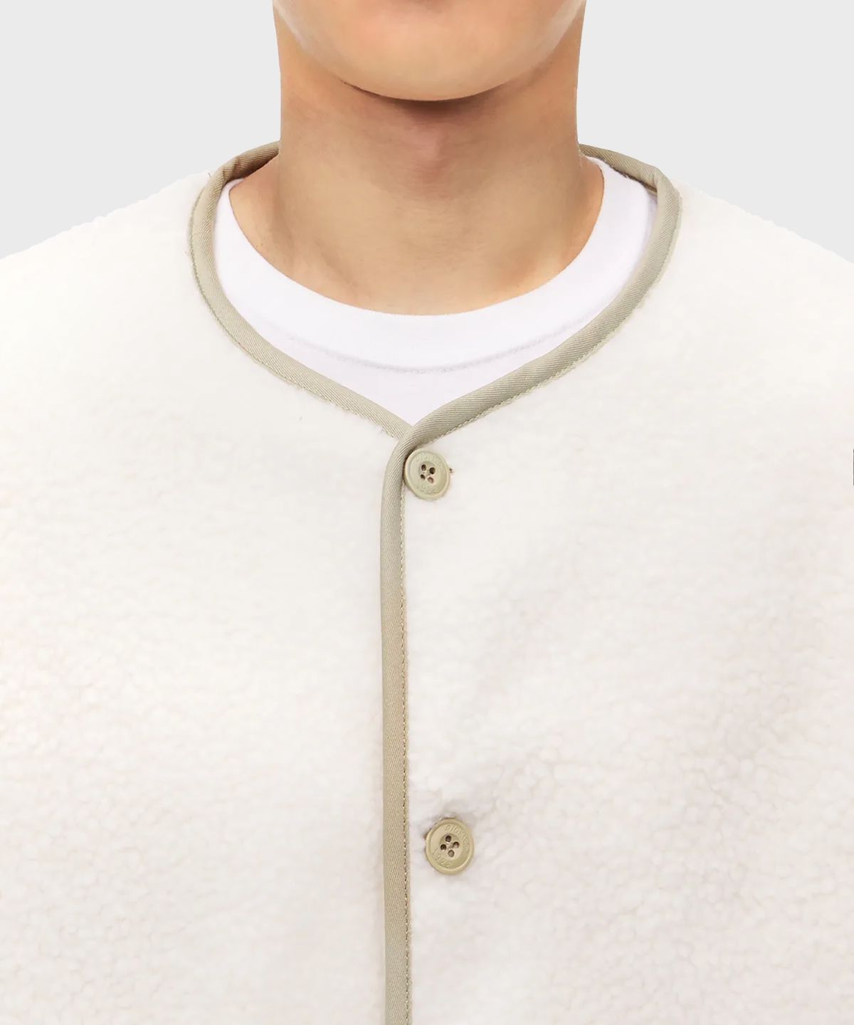 디키즈(DICKIES) 릴렉스드 패브릭 블록킹 베스트 Cream