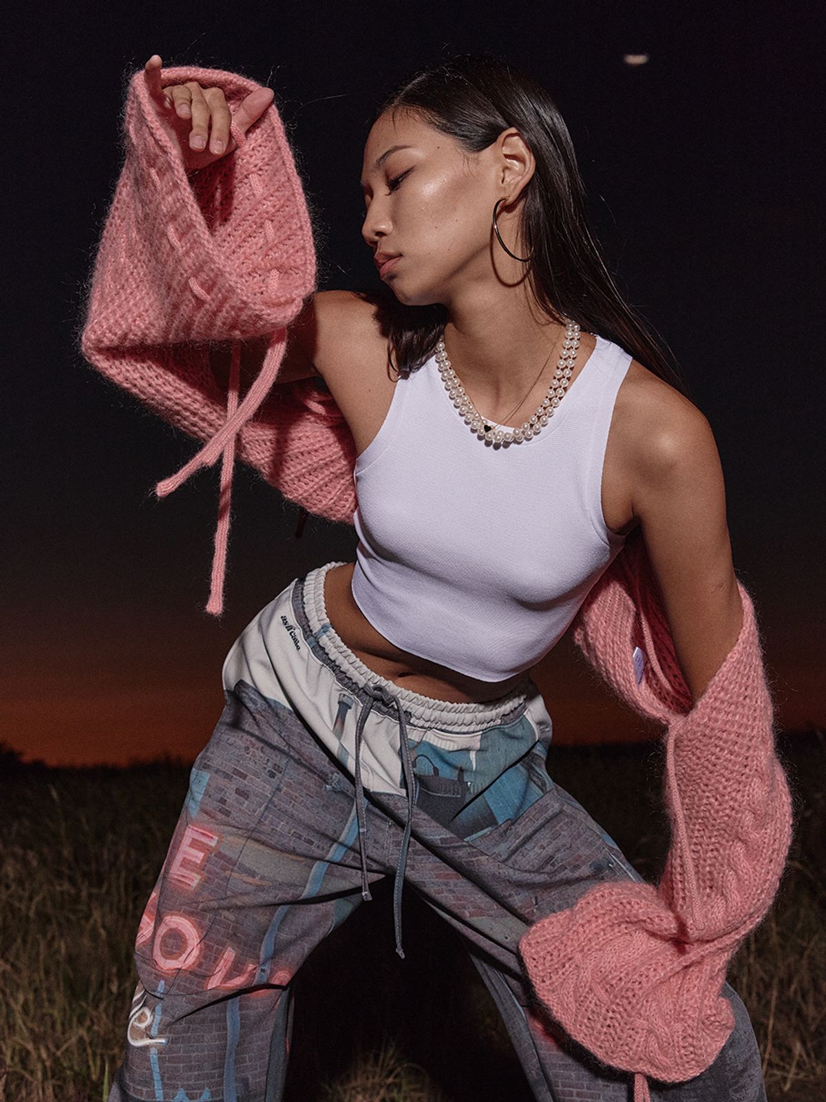 에즈이프 캘리(ASIF CALIE) KNIT BOLERO PINK