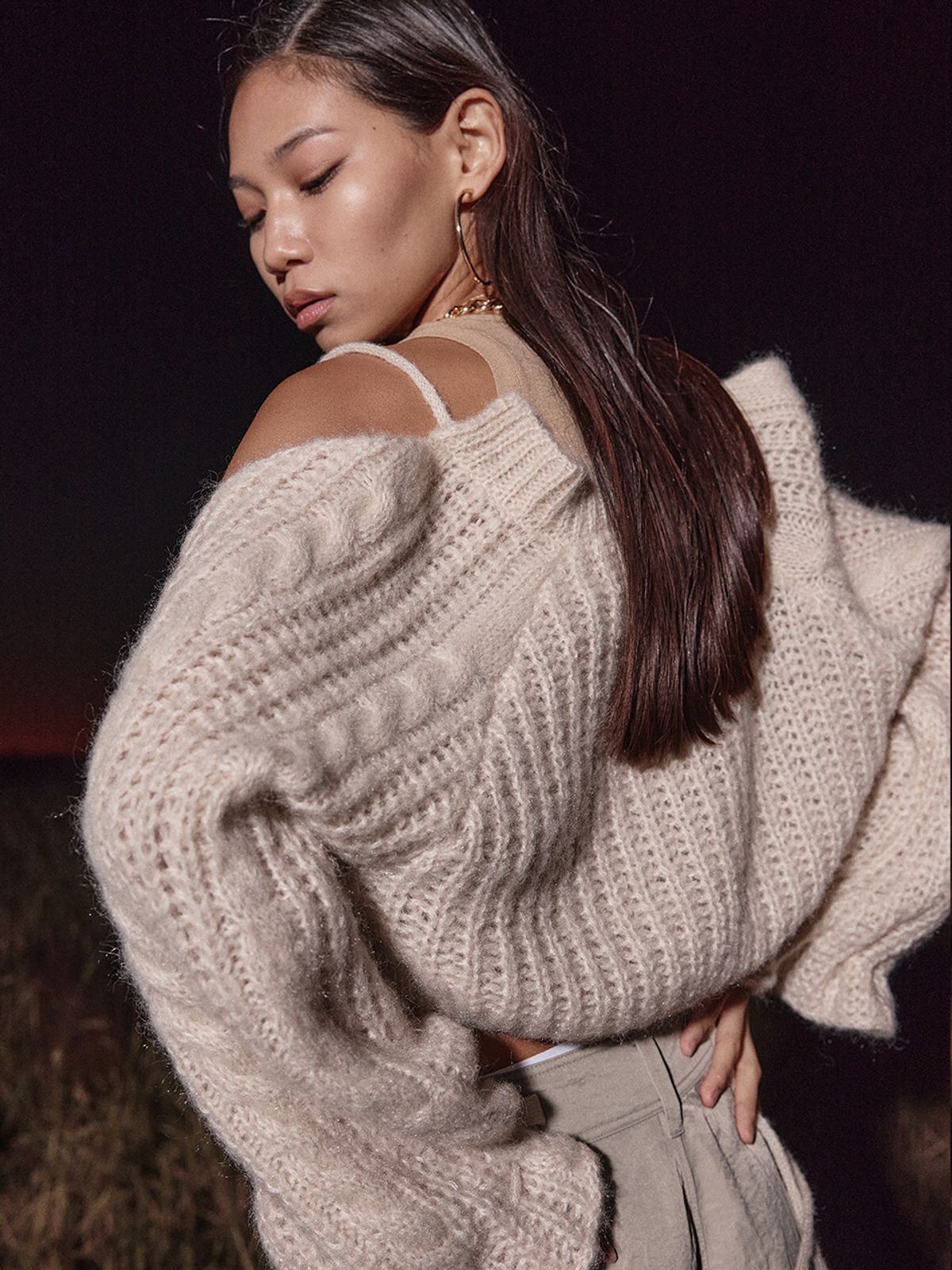 에즈이프 캘리(ASIF CALIE) KNIT BOLERO BEIGE
