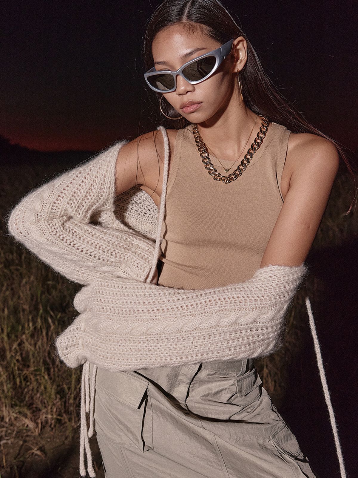 에즈이프 캘리(ASIF CALIE) KNIT BOLERO BEIGE