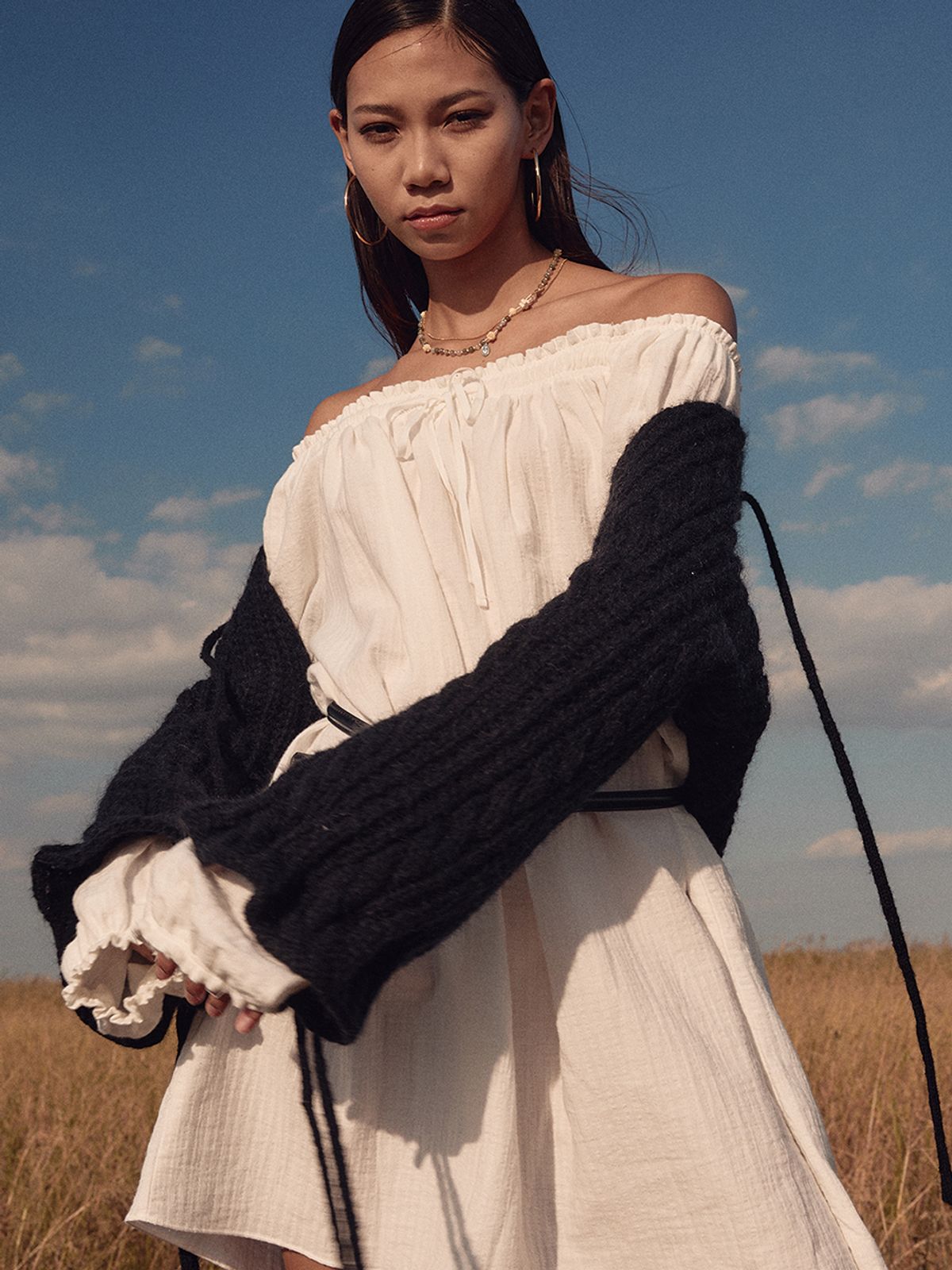 에즈이프 캘리(ASIF CALIE) KNIT BOLERO BLACK