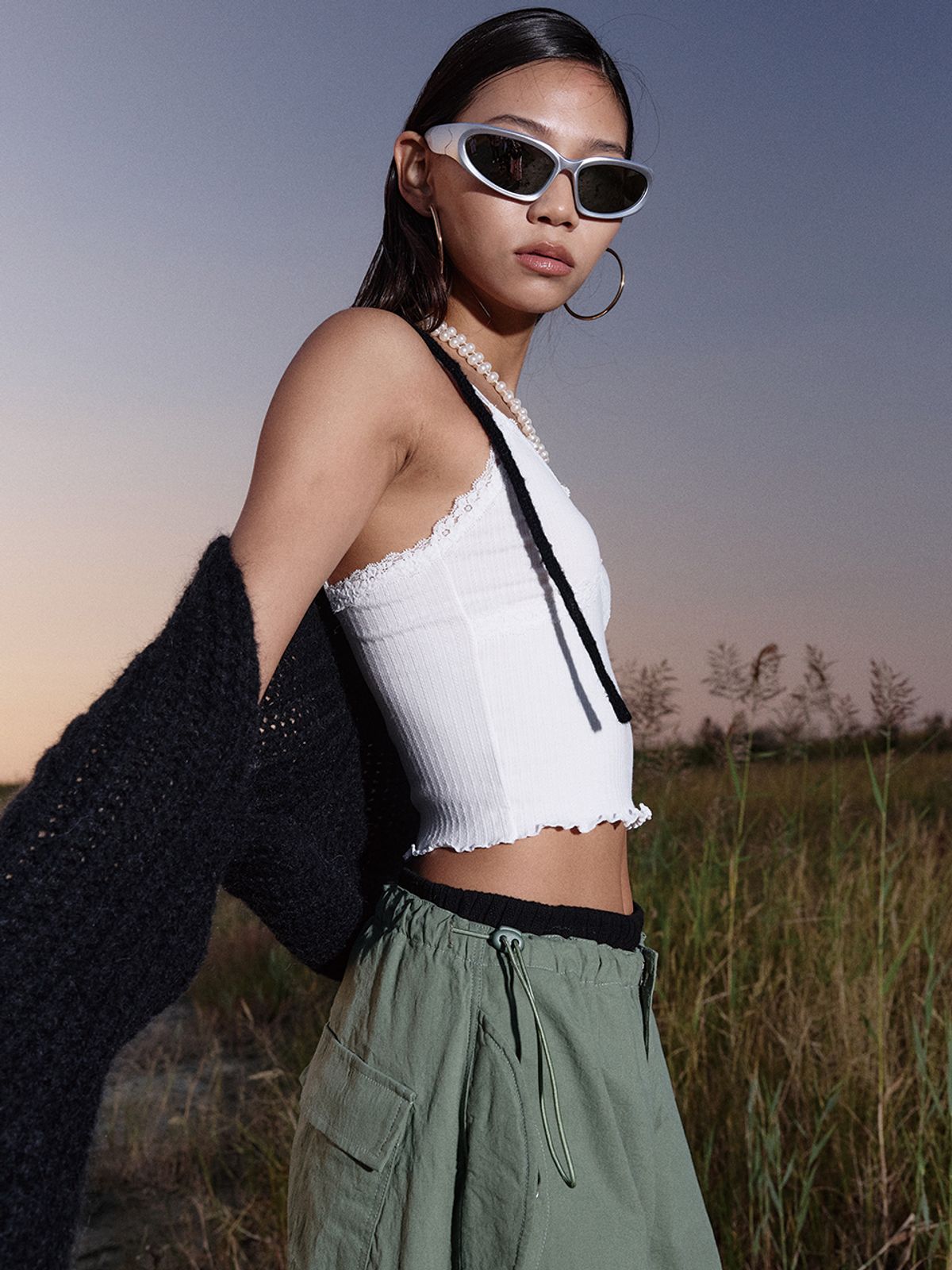에즈이프 캘리(ASIF CALIE) KNIT BOLERO BLACK