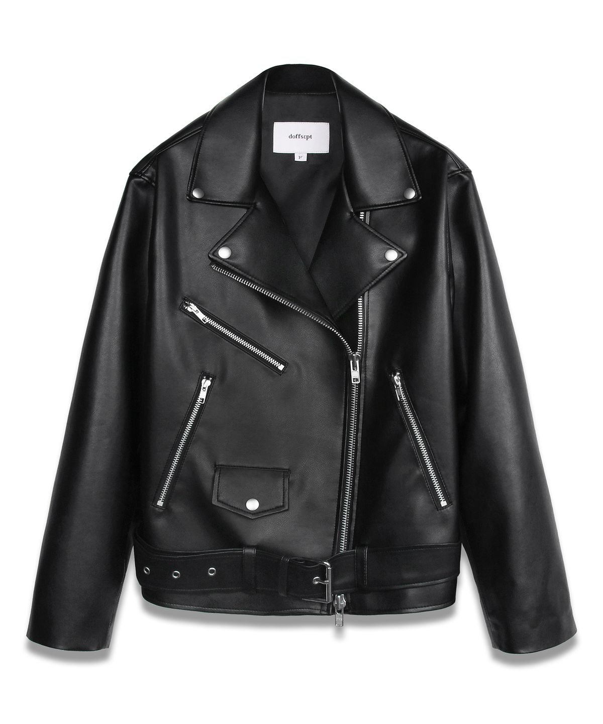도프셉(DOFFSEPT) FAUX Leather Double Rider Jacket