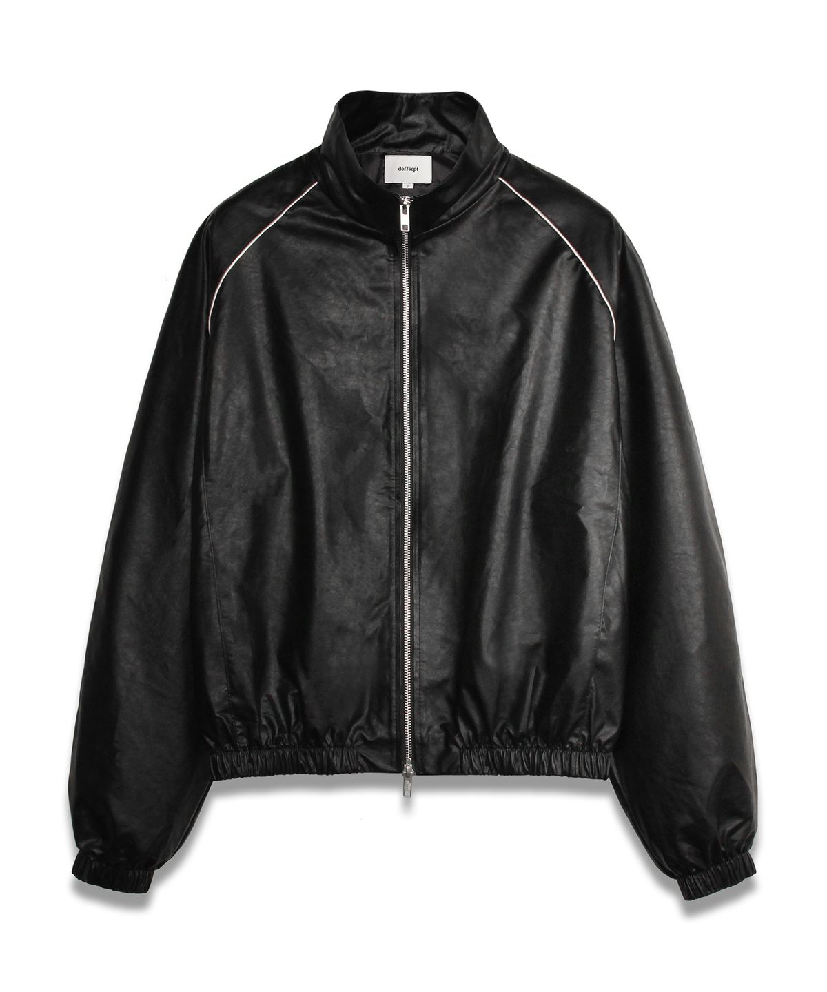 도프셉(DOFFSEPT) FAUX Leather Windbreaker in Black