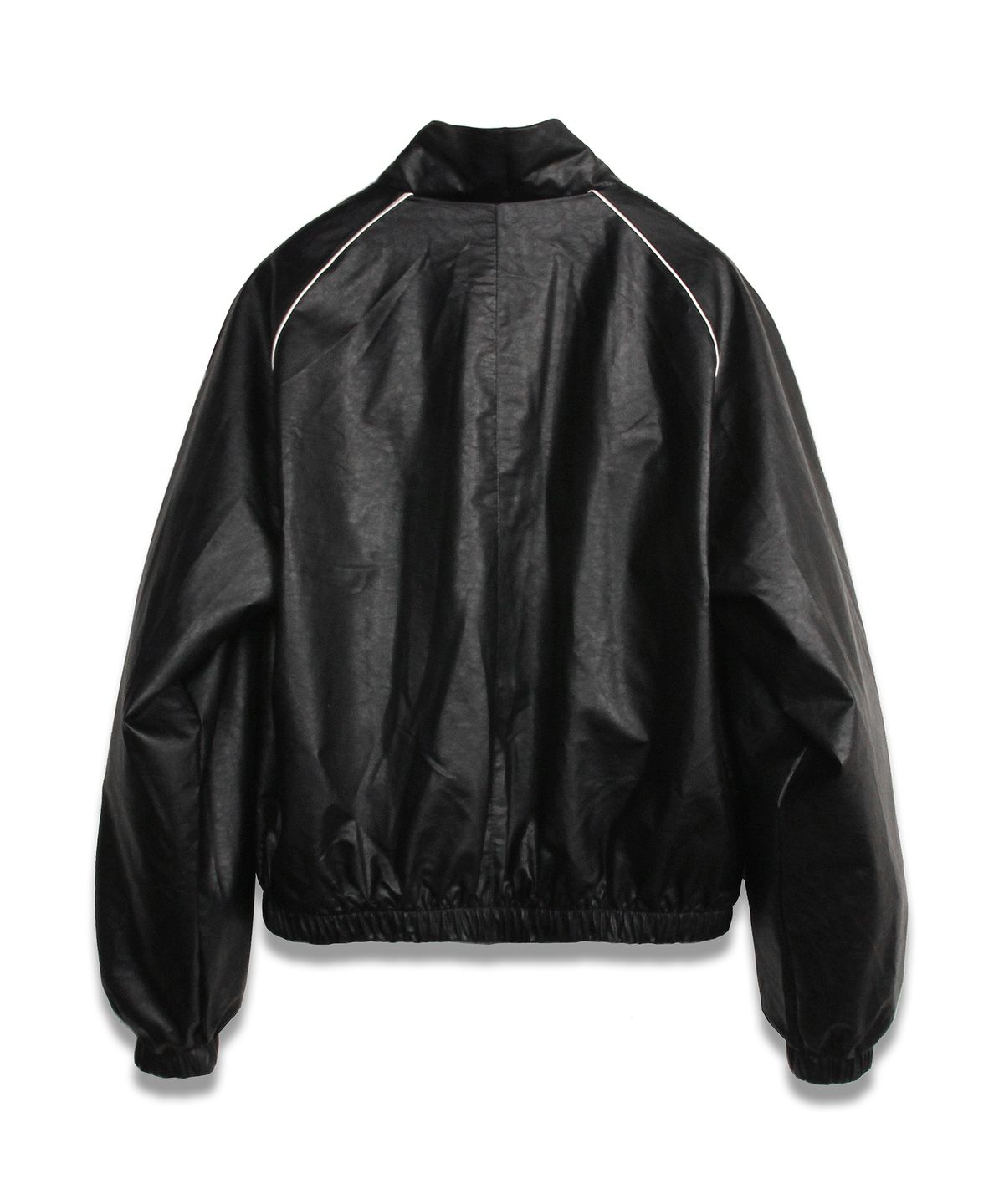 도프셉(DOFFSEPT) FAUX Leather Windbreaker in Black