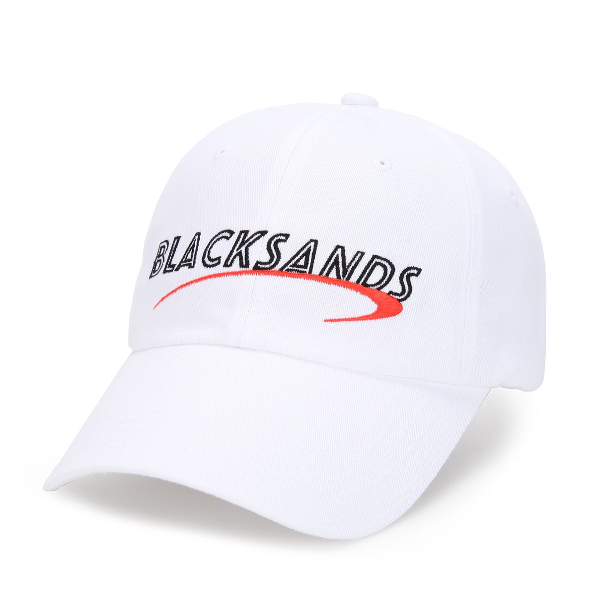 블랙샌즈(BLACK SANDS) 스포티 시그니처 자수 볼캡_화이트