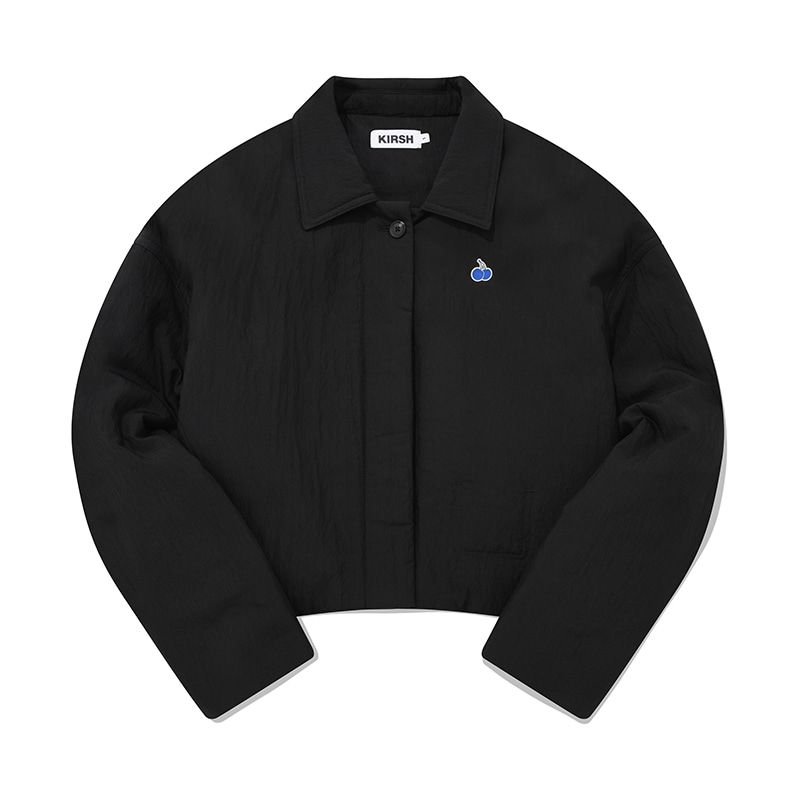[ KIRSH ]★UNI SMALL CHERRY PADDING CROP SHIRT MUSINSA | KIRSH Uni Small Cherry Padded Crop Shirt [Black]