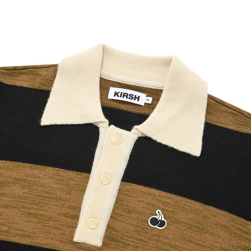 MUSINSA | KIRSH Uni Small Cherry Polo Rugby Knit [Cocoa]