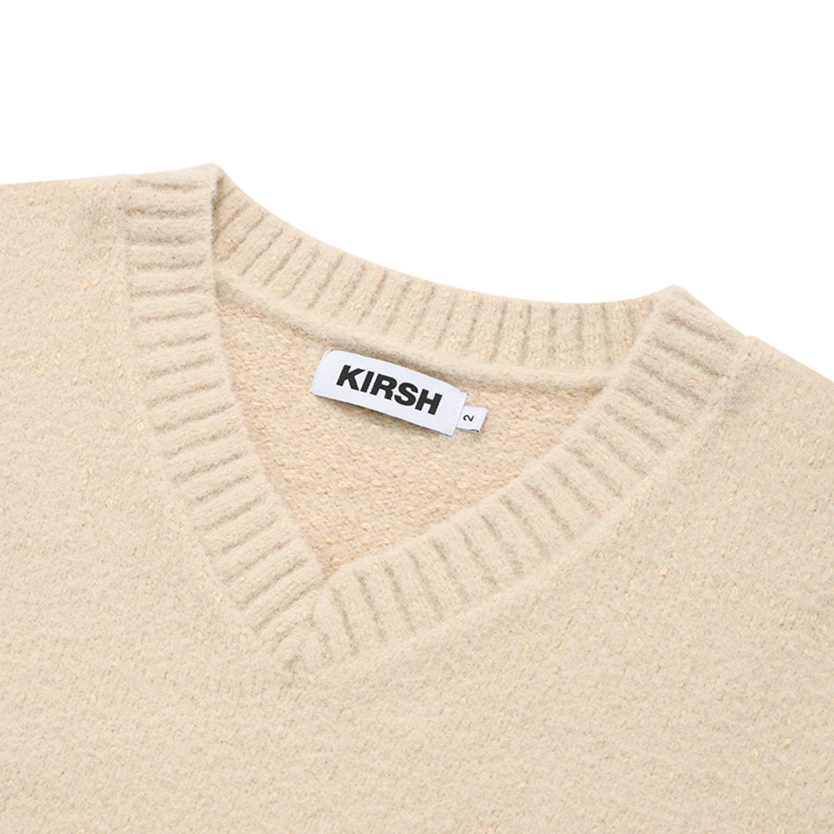 키르시(KIRSH) 유니 미들 체리 브이넥 니트 베스트 [아이보리]