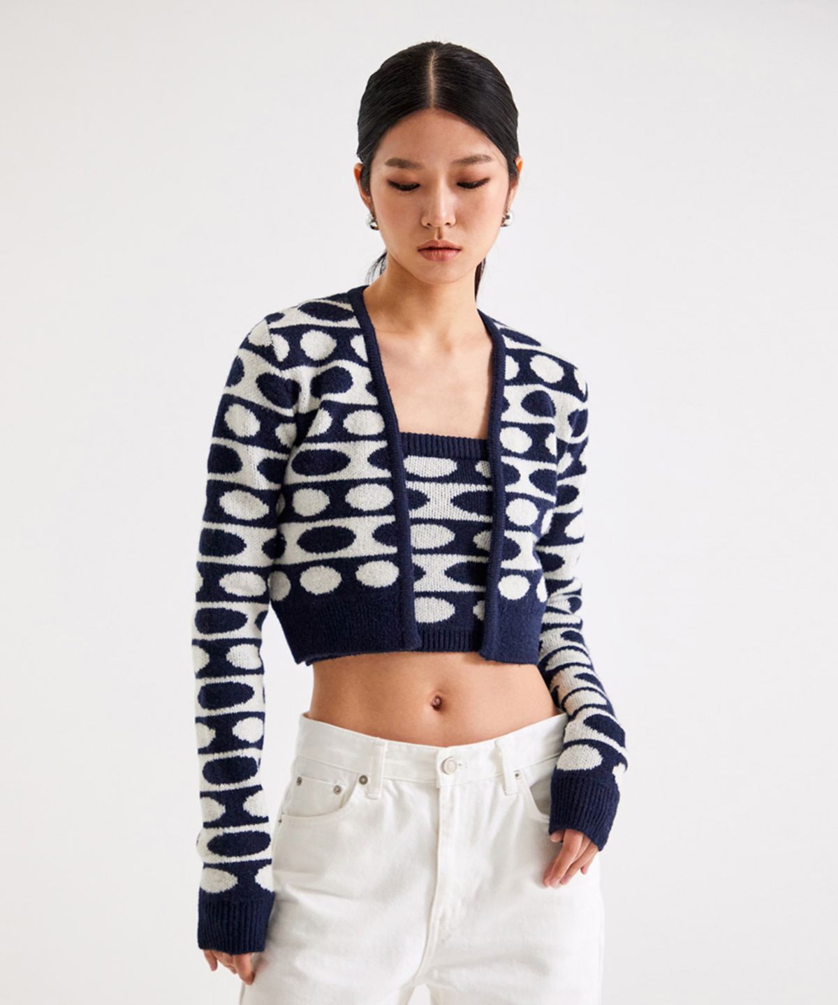 탑걸(TOPGIRL) SIGNATURE COLOR BLOCK ARTWORK CARDIGAN_T226OT803
