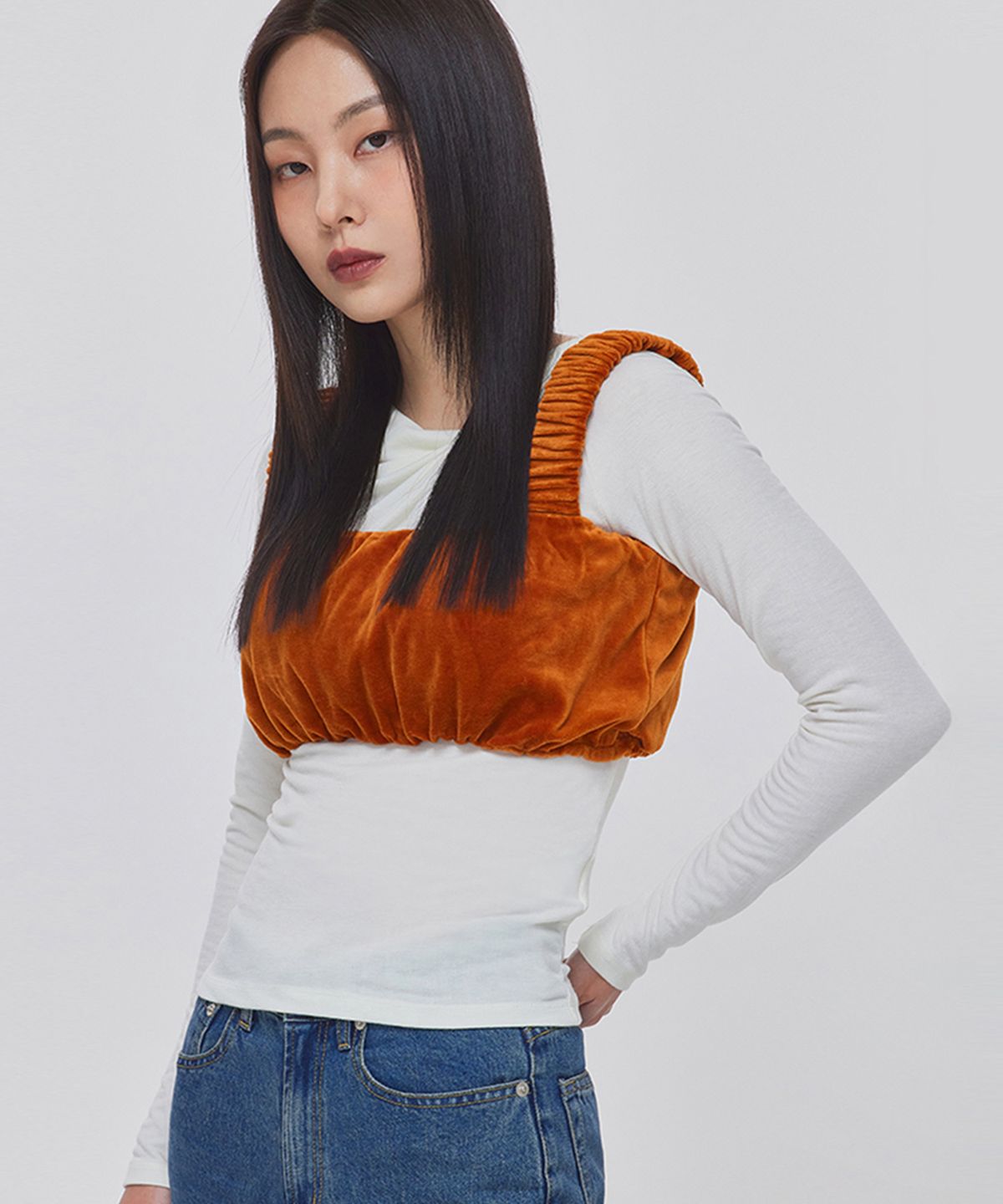 탑걸(TOPGIRL) VELOUR VOLUME BRA TOP_T226TP134