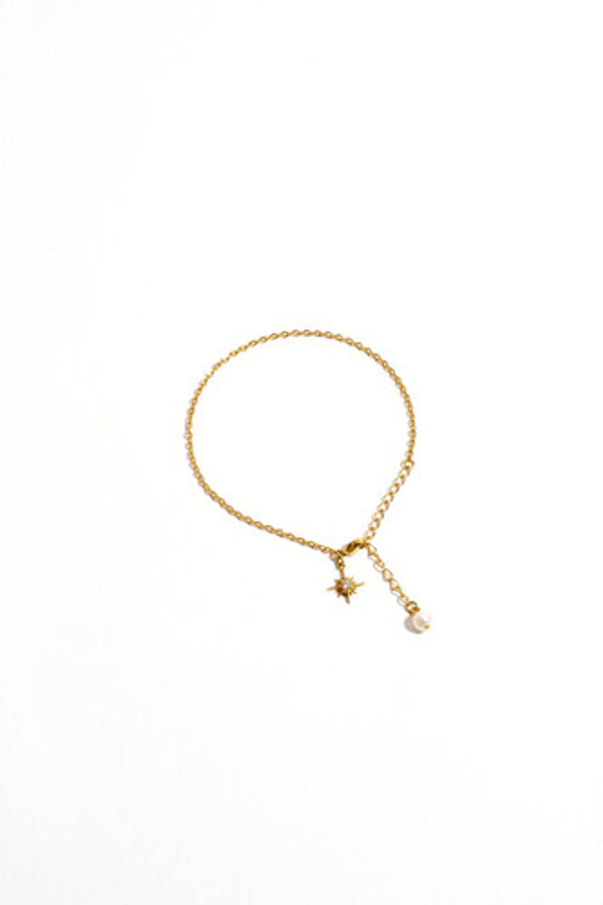 모드곤(MODGONE) 골든별 & 담수진주 체인팔찌 Golden Star & Fresh Water Pearl Chain Bracelet