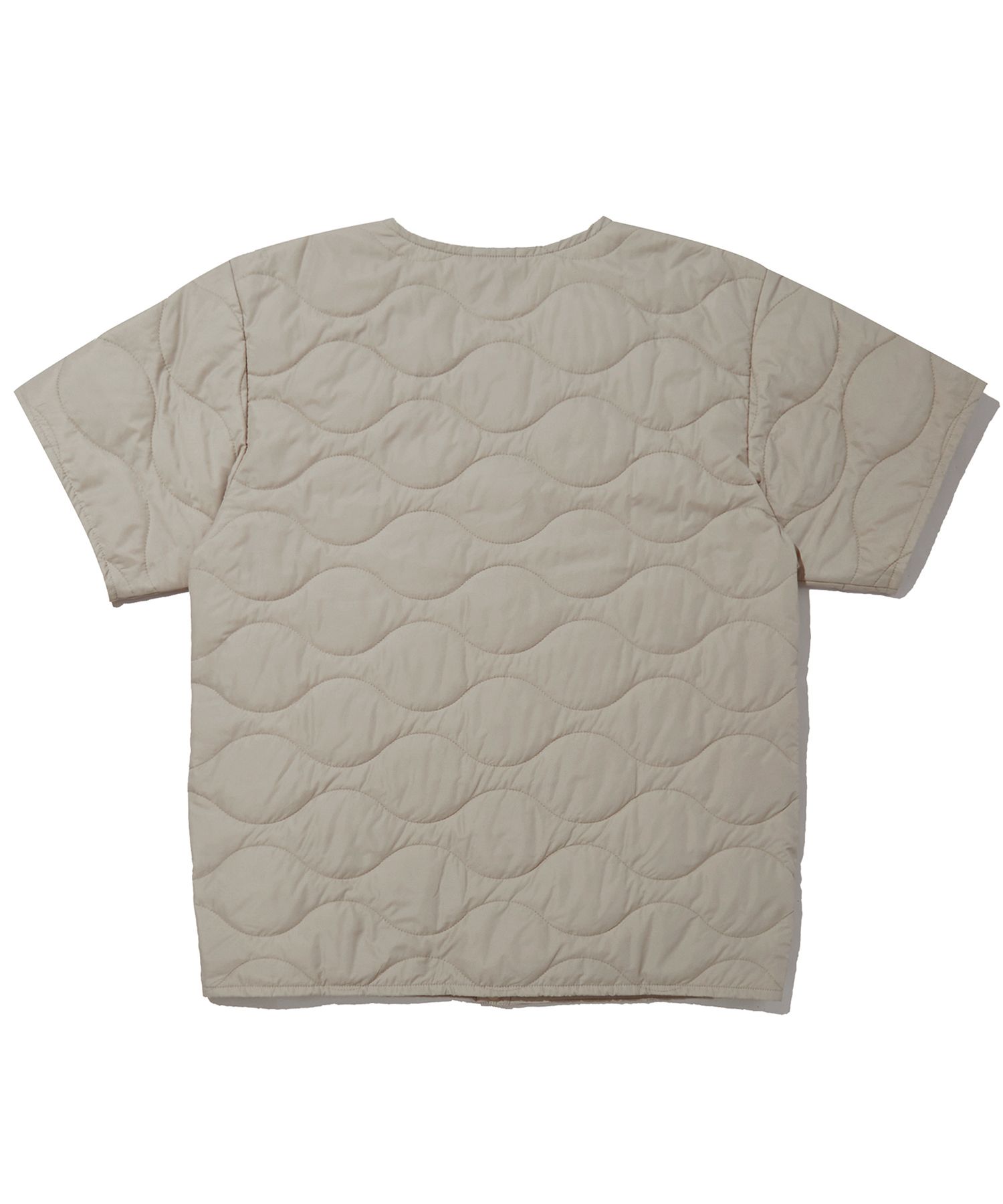 MUSINSA | YALE HALF SLEEVE QUILTING JACKET BEIGE