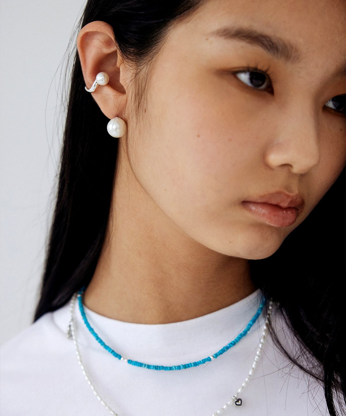 마르타(MARTA) WHITE PEARL EARCUFF