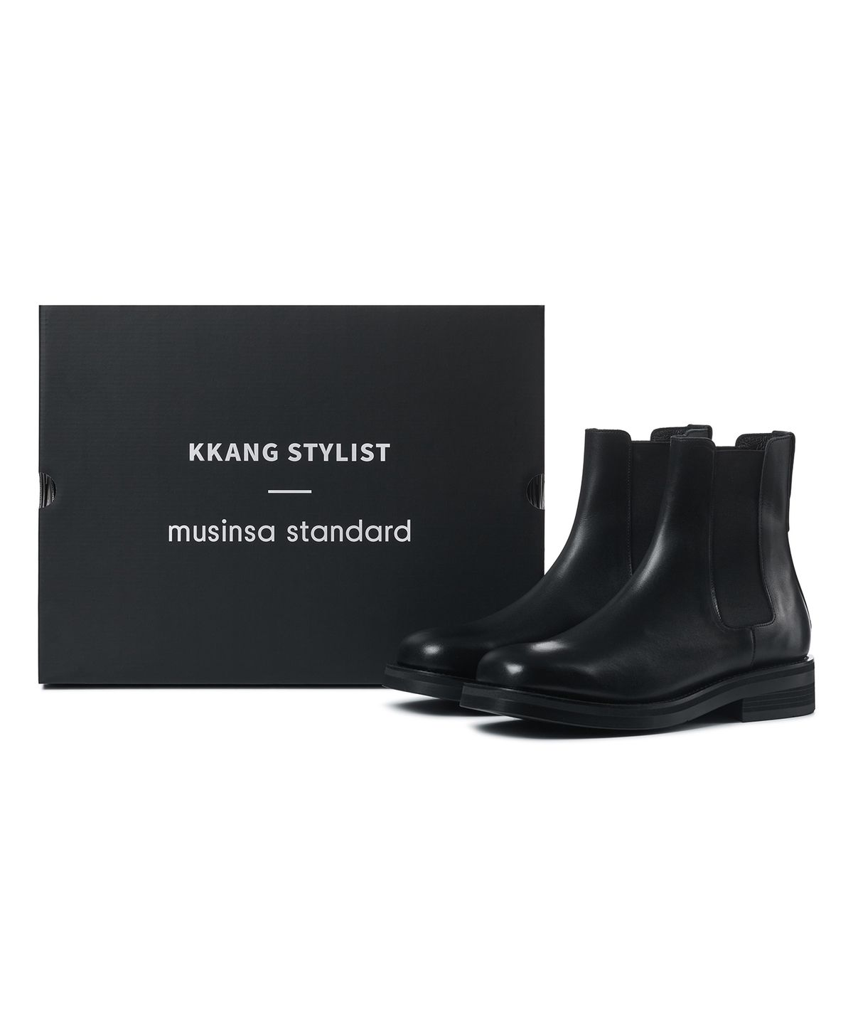 무신사 스탠다드(MUSINSA STANDARD) 라운드 스퀘어 첼시 부츠 [블랙]