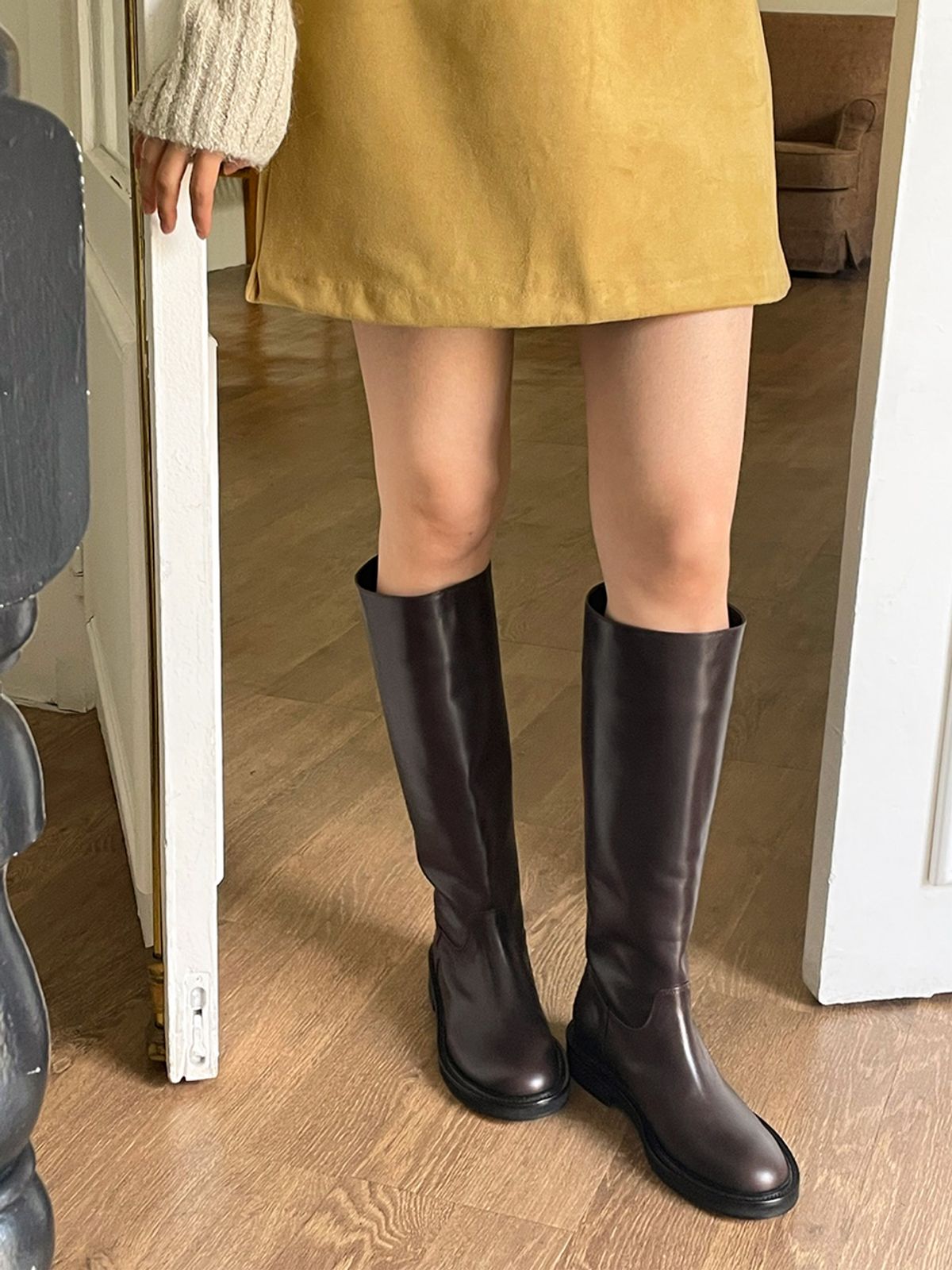 인더스타(INTHESTAR) IS_221404 Long Boots (Brown)