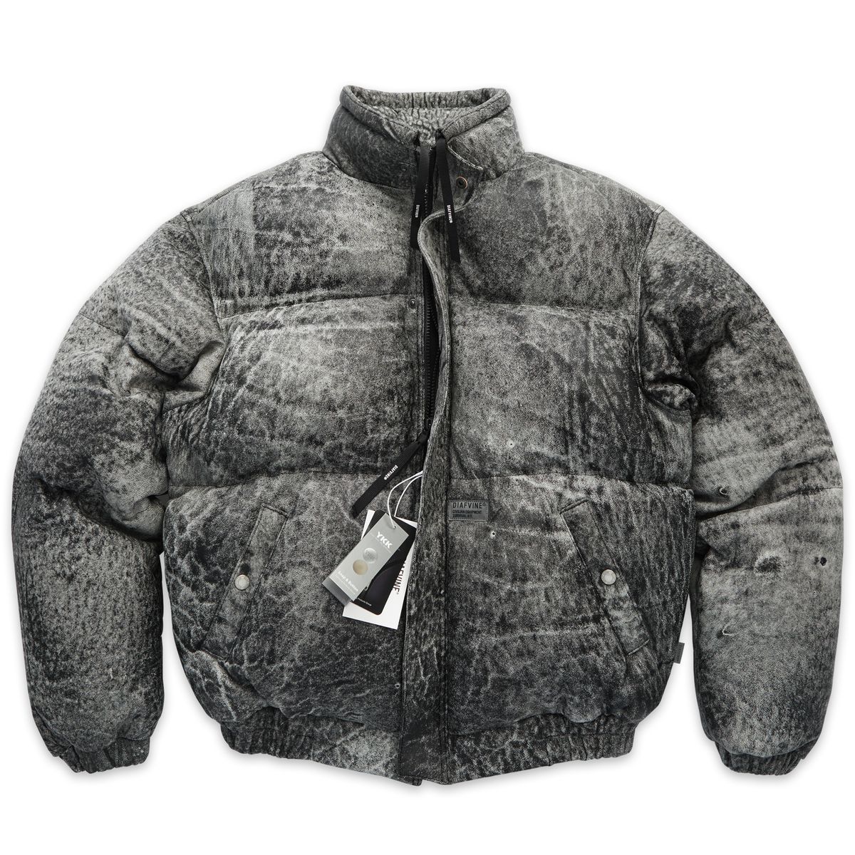 디아프바인(DIAFVINE) DV.LOT 676 Distressed Sheep skin Duck down-Armor -Black Gray-