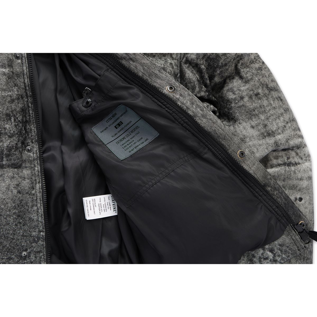 디아프바인(DIAFVINE) DV.LOT 676 Distressed Sheep skin Duck down-Armor -Black Gray-