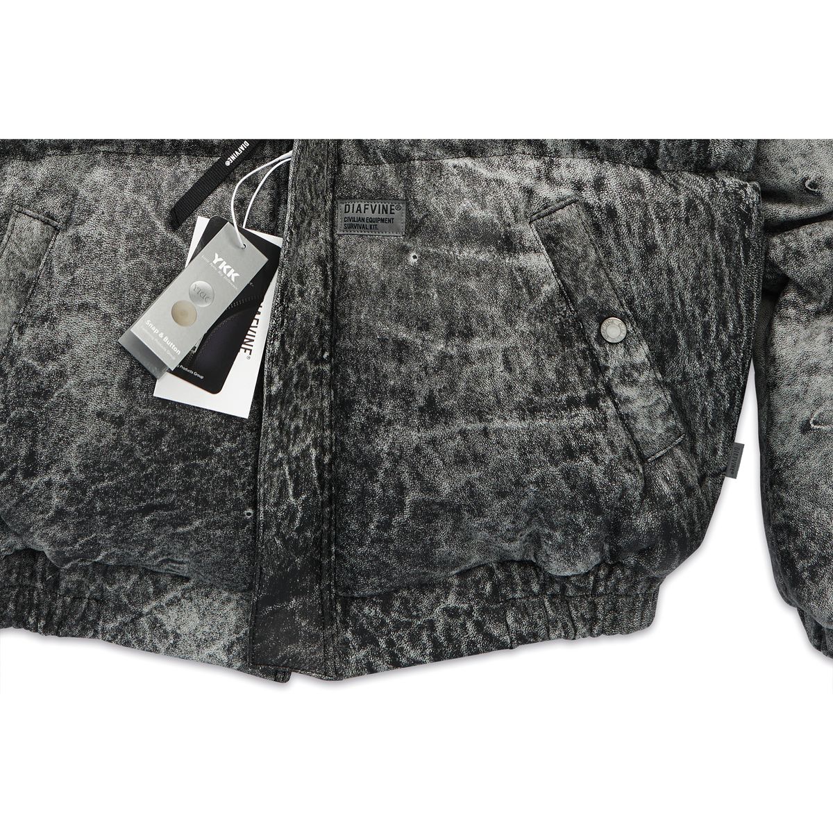 디아프바인(DIAFVINE) DV.LOT 676 Distressed Sheep skin Duck down-Armor -Black Gray-