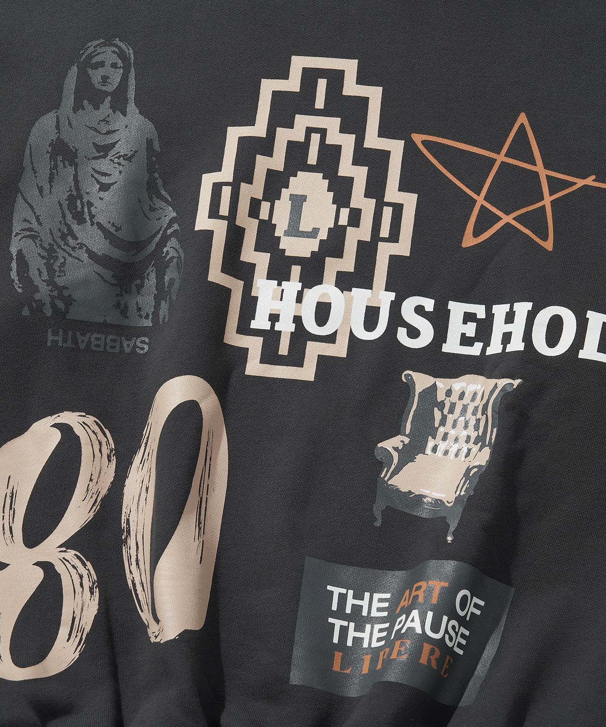 리베레(LIBERE) COLLAGE HOODIE / CHARCOAL