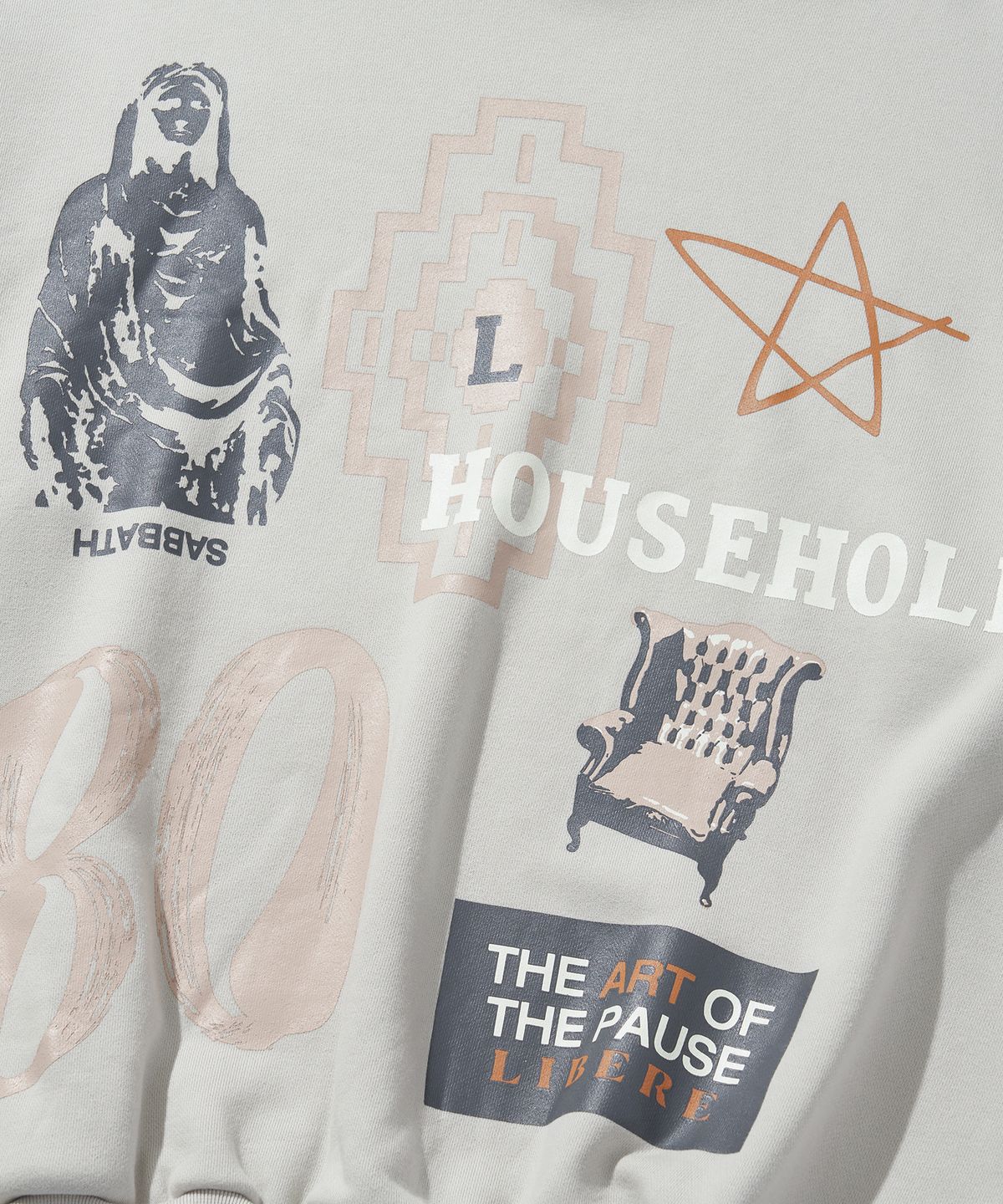 리베레(LIBERE) COLLAGE HOODIE / LIGHT GRAY