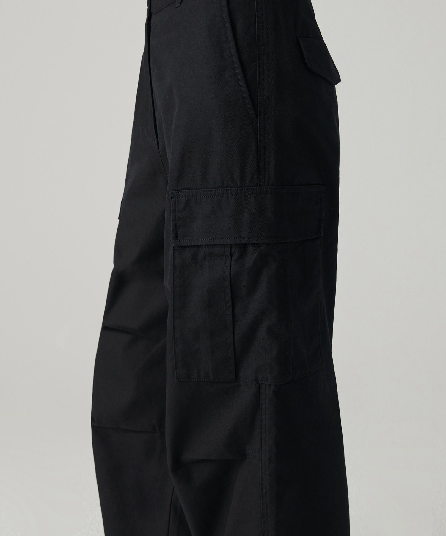 Womens Wide Cargo Pants [Black] thumbnail 11