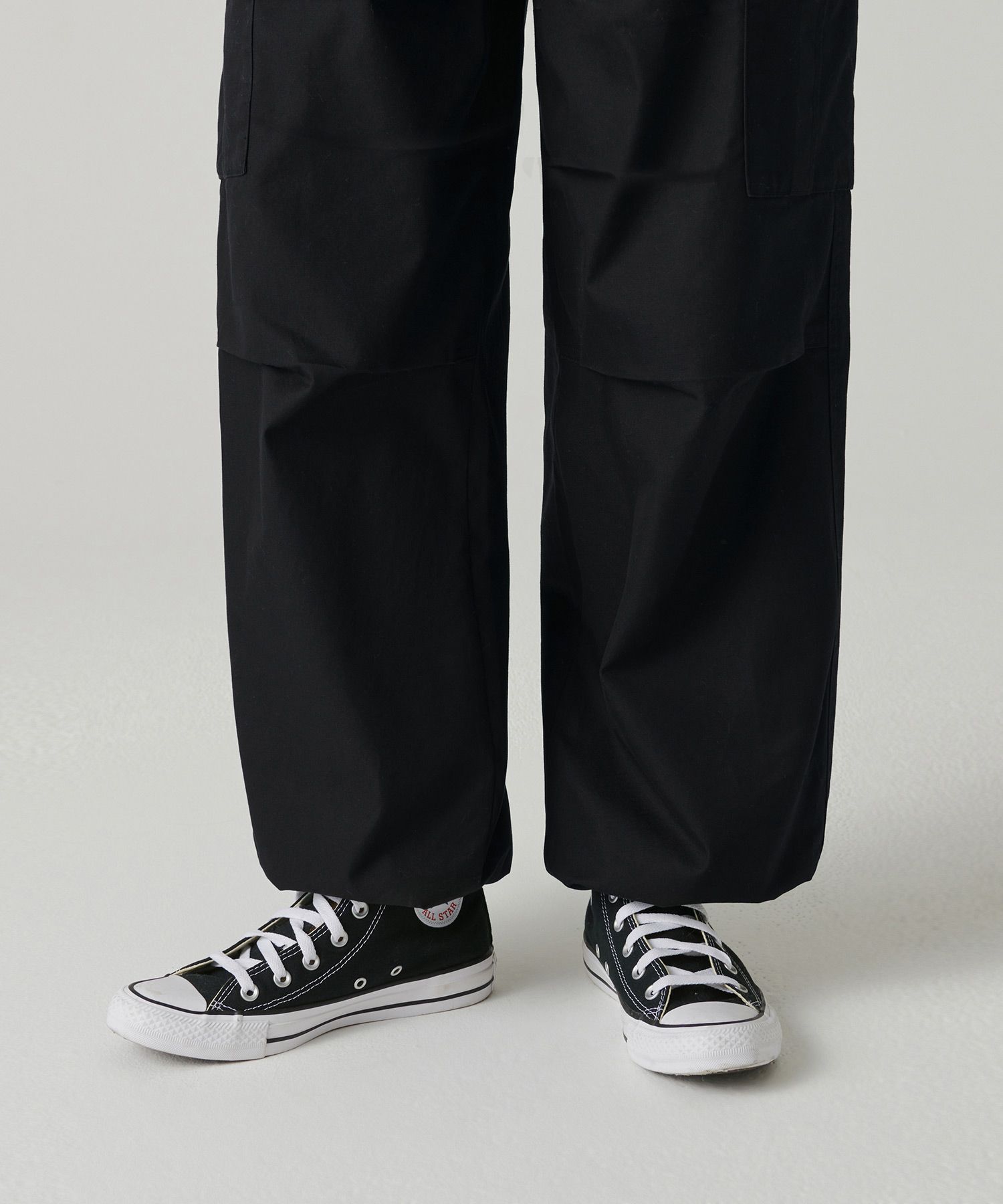 Womens Wide Cargo Pants [Black] thumbnail 15
