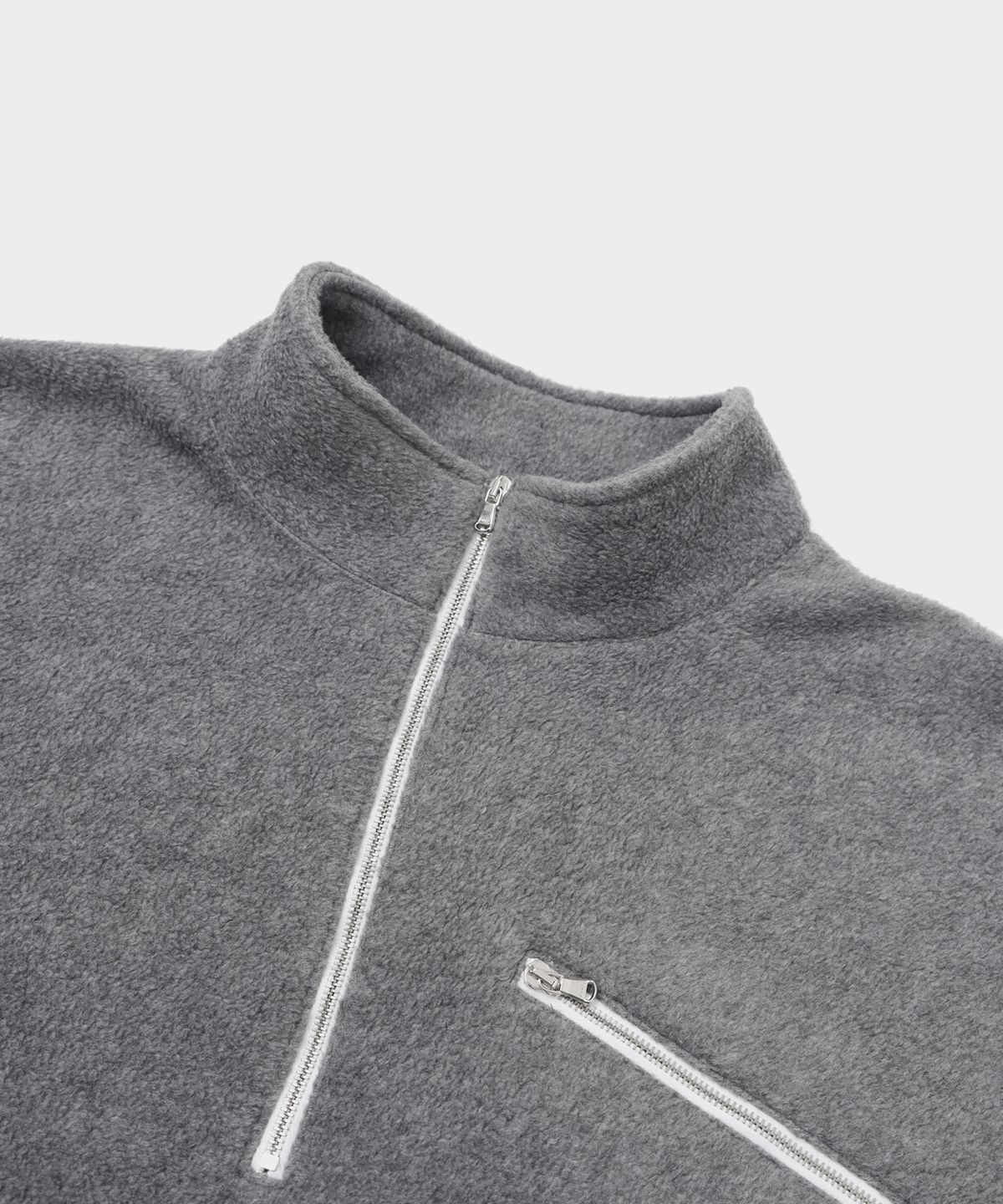 애쉬아워(ASHOUR) Softer Fleece Zip Up Melange Grey