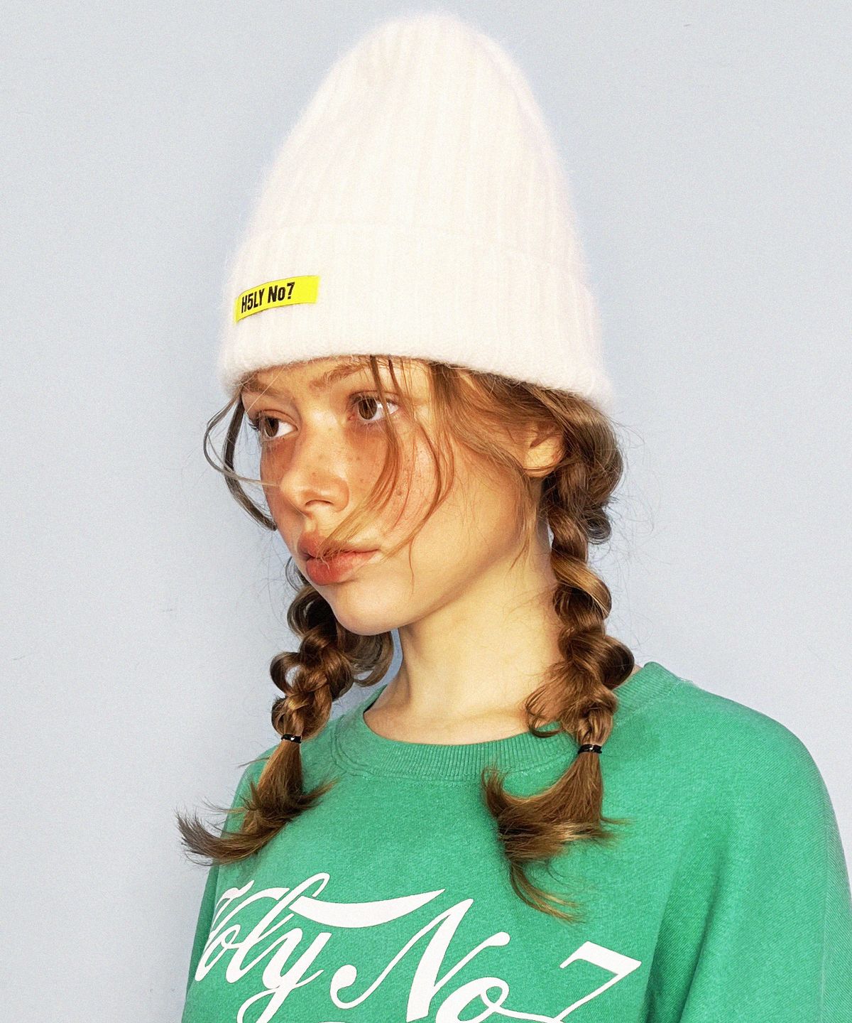 홀리넘버세븐(HOLYNUMBER7) 마시멜로우 앙고라 비니_화이트