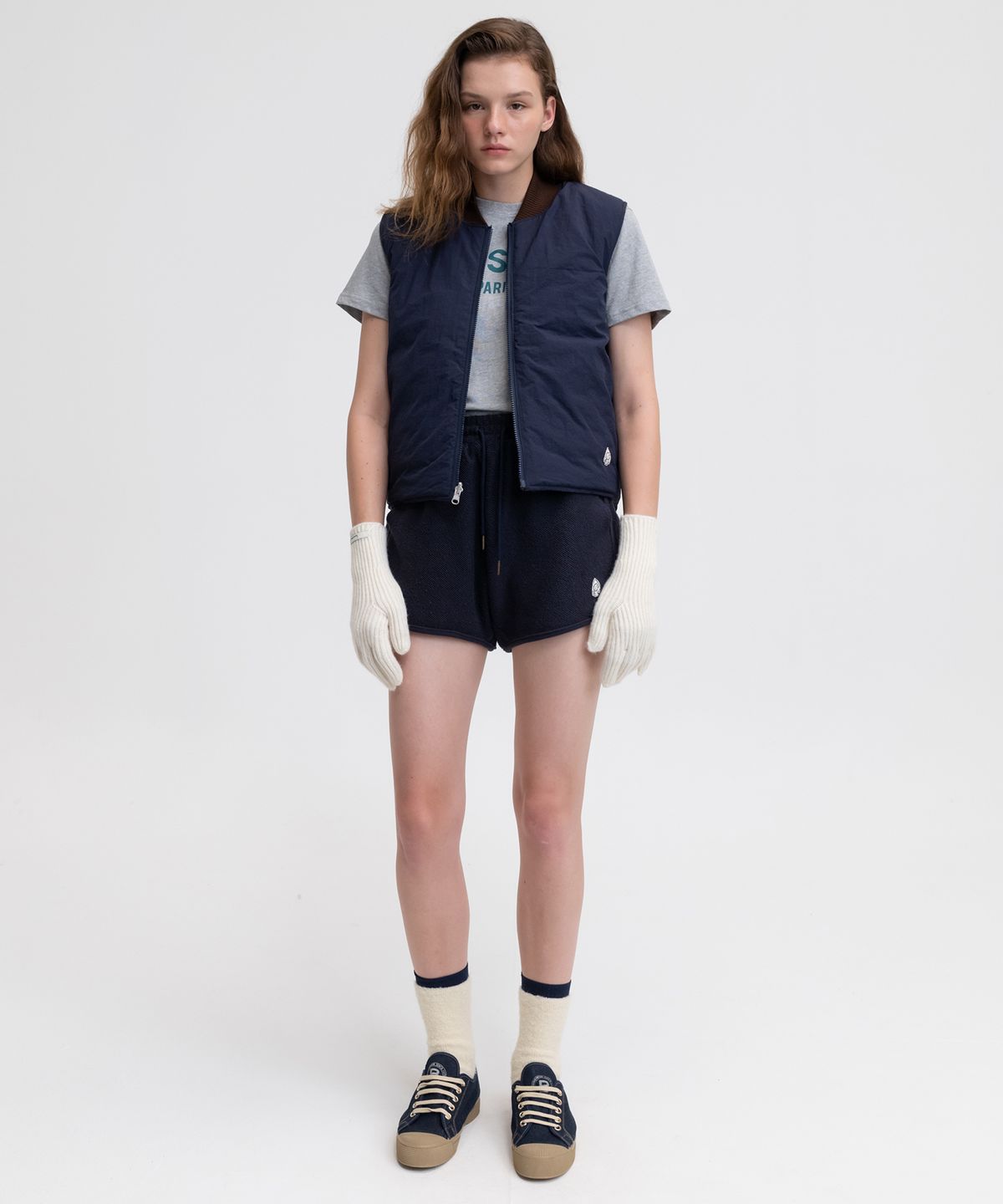벤시몽(BENSIMON) PATTERN QUILTED VEST - BROWN