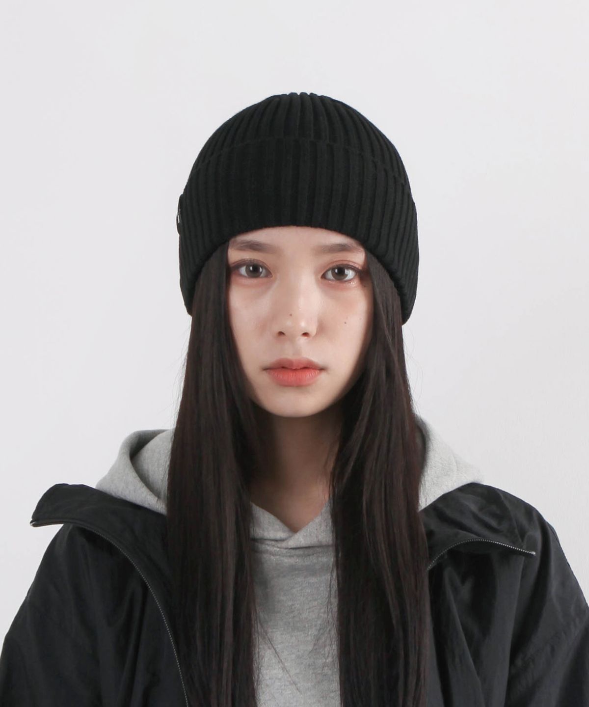 디포쉬(DEEPOCHE) 22 코튼 심볼 베이직 비니-블랙
